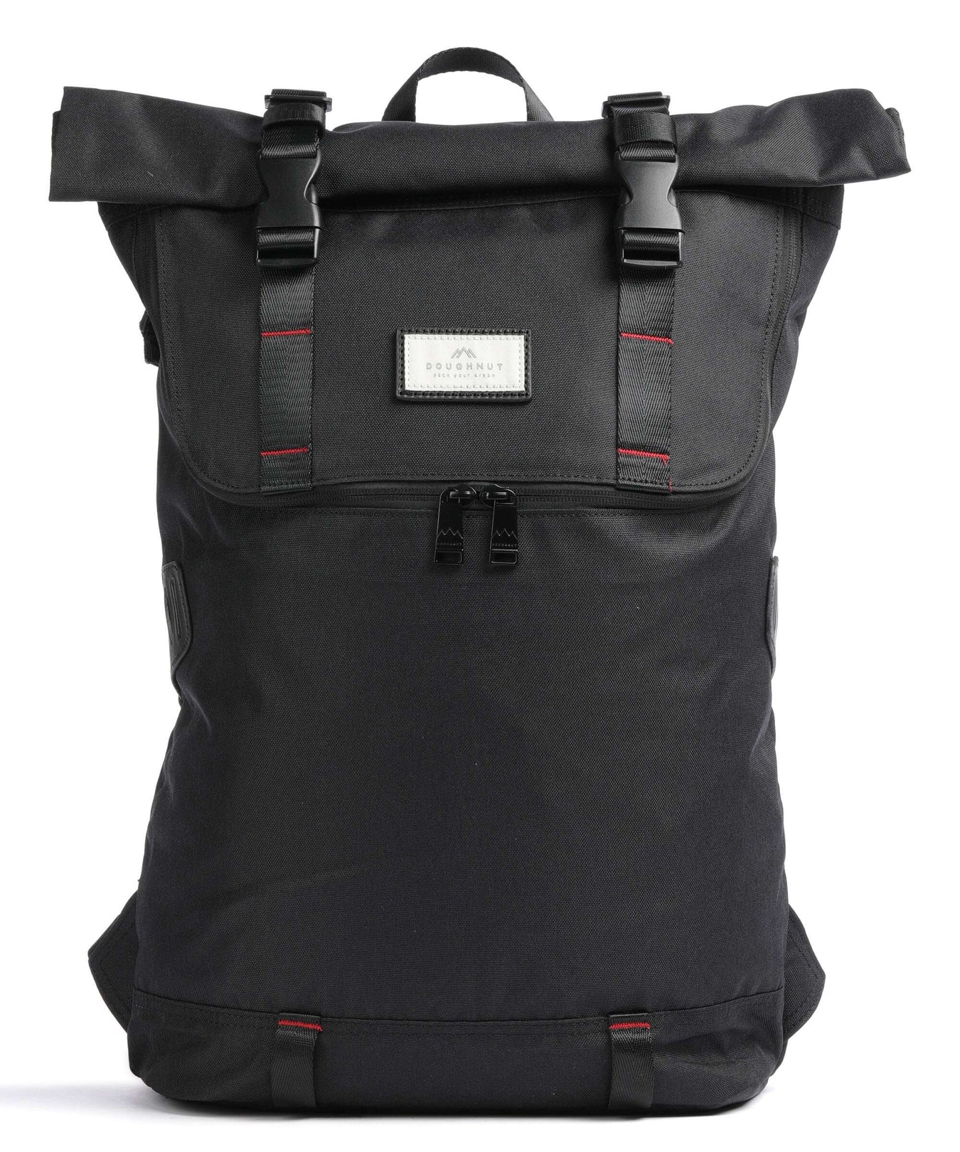 Doughnut Glossy Blocking Christopher Rolltop backpack black/red