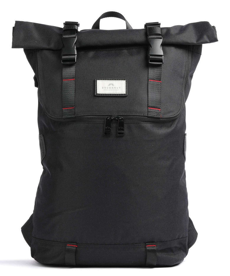Doughnut Glossy Blocking Christopher Rolltop backpack black/red