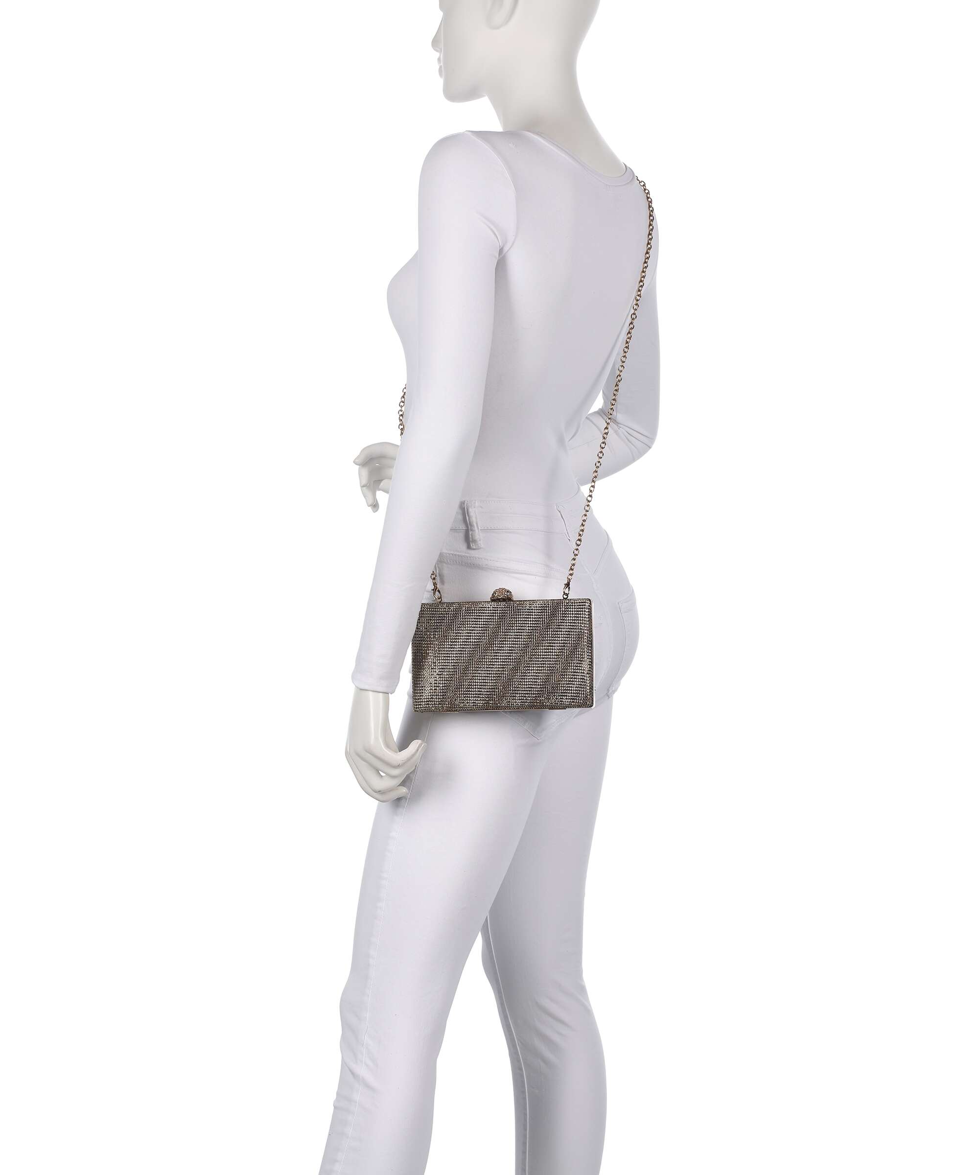 Kurt Geiger Kensington Crystal Clutch bag beige
