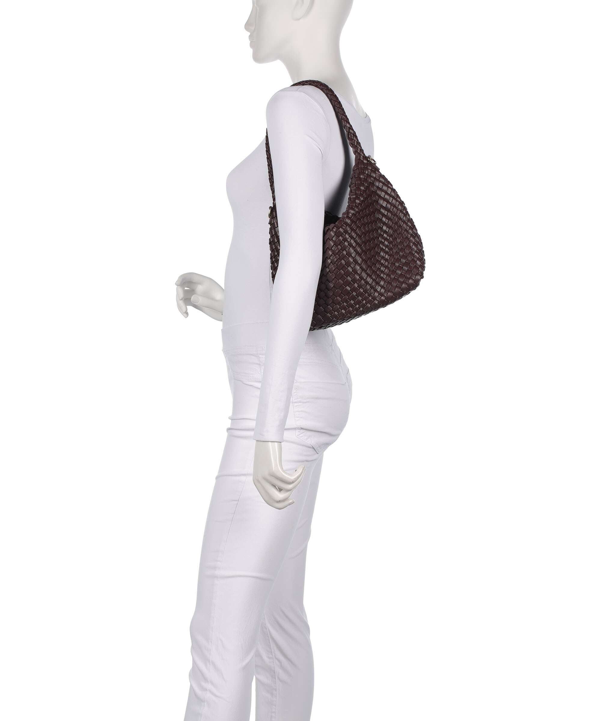 Dune London Deliberate M Bucket bag burgundy