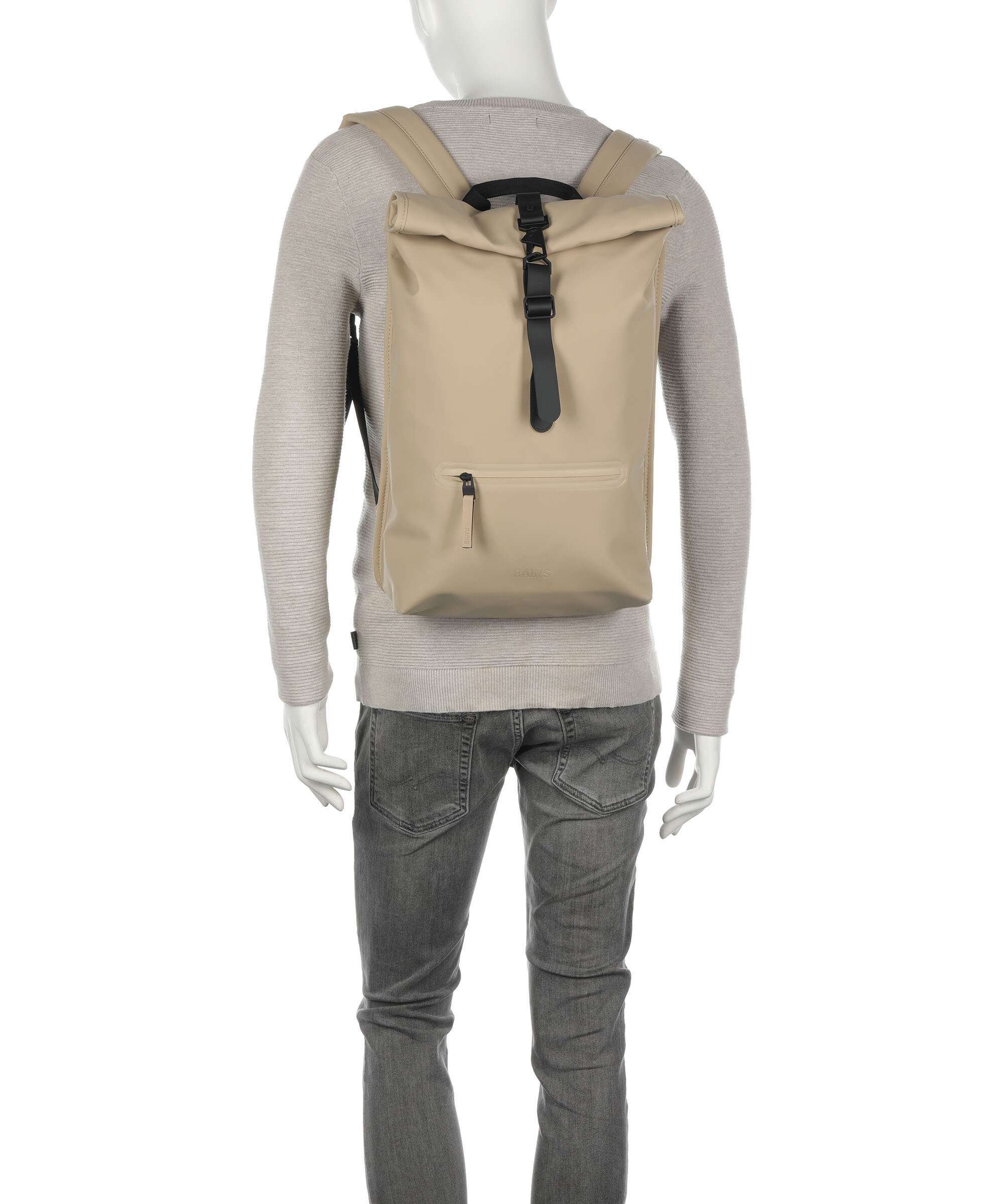 Rains Rolltop backpack sand