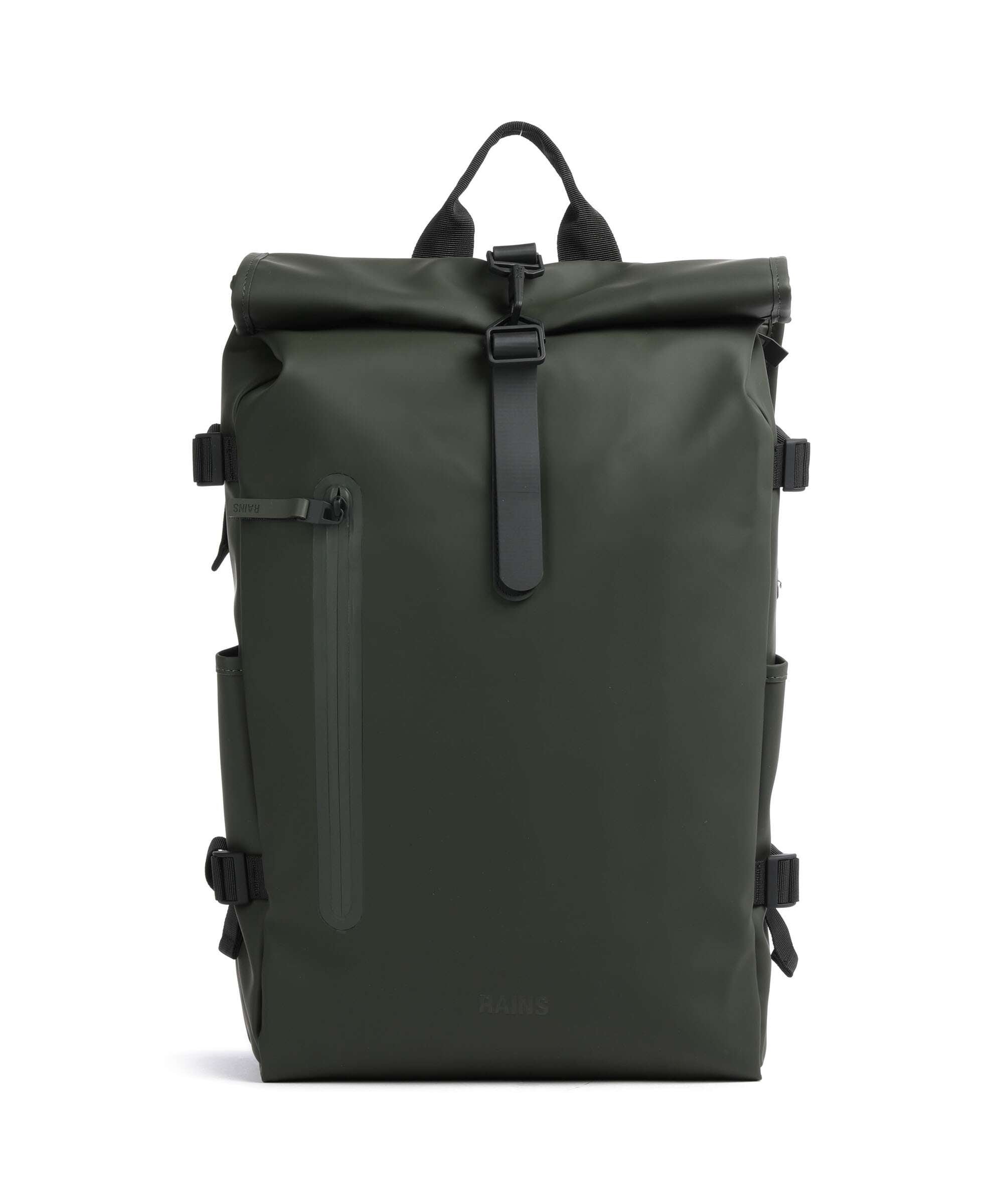 Rains Large Rolltop backpack 16″ polyester, polyurethane green