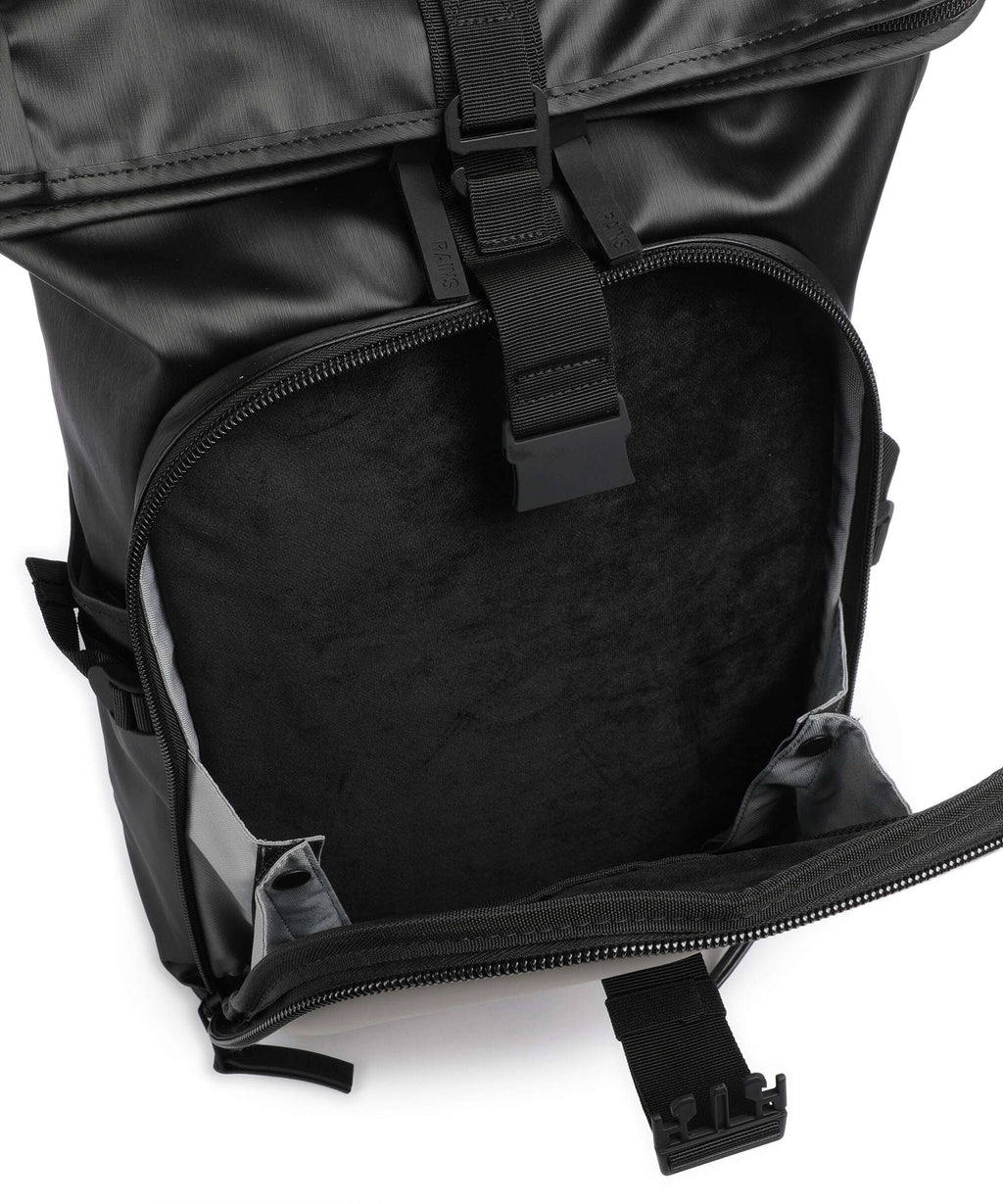 Rains Texel Moulded Rolltop backpack black grain