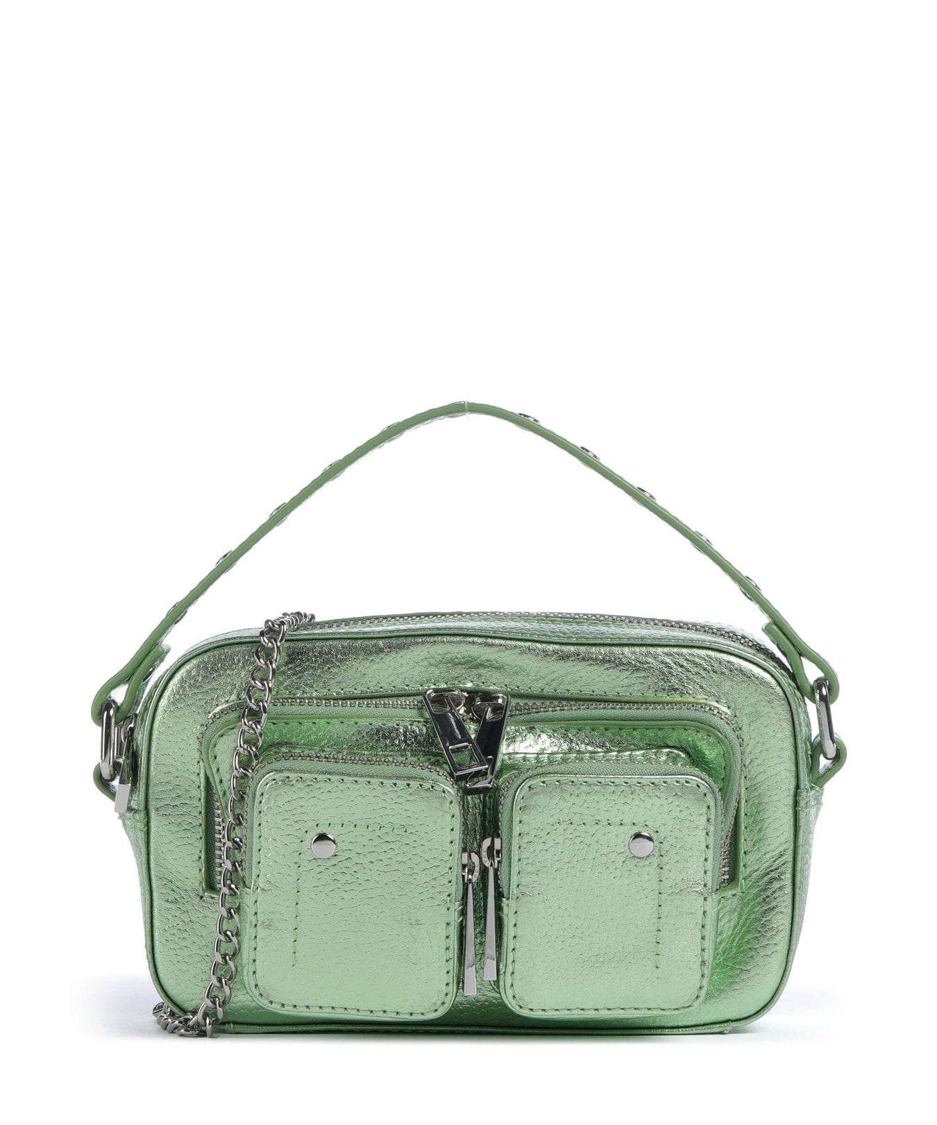 Núnoo Metallic Helena Crossbody bag light green
