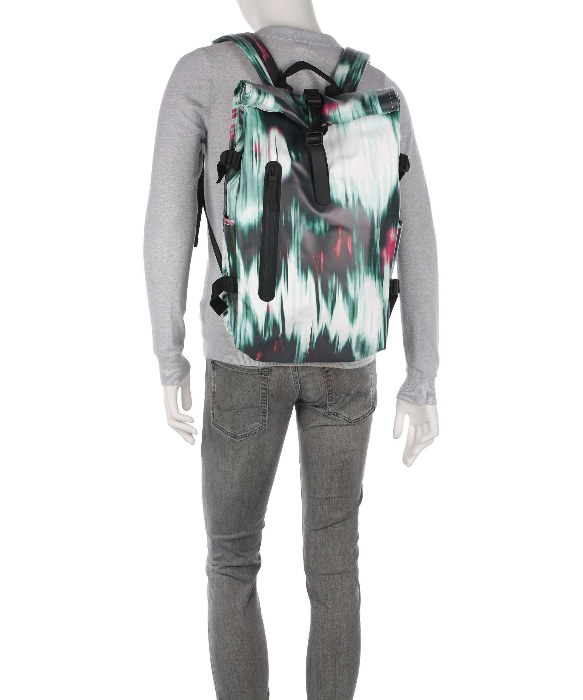 Rains Large Rolltop backpack blur