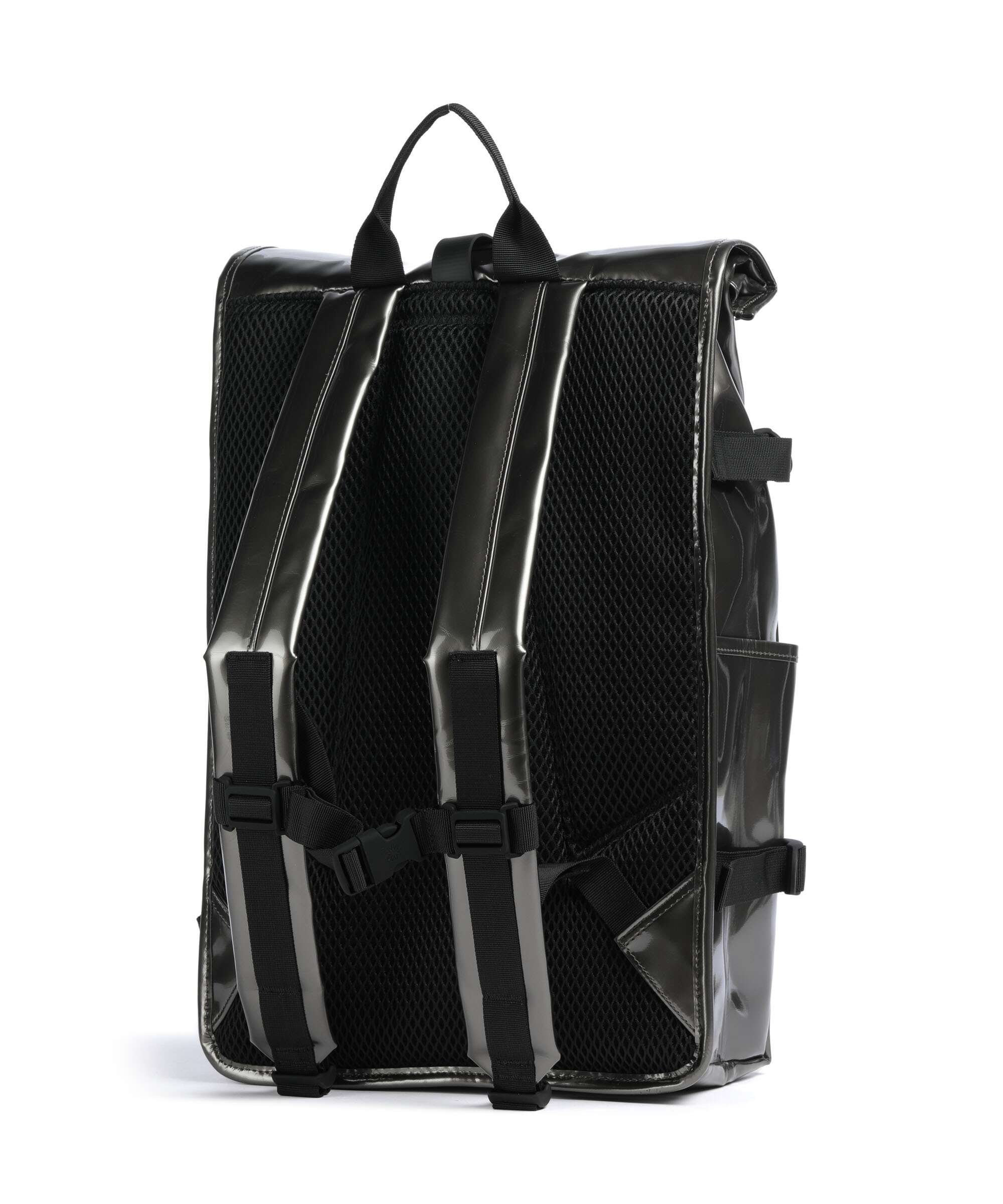 Rains Large Rolltop backpack 16″ polyester, polyurethane raven