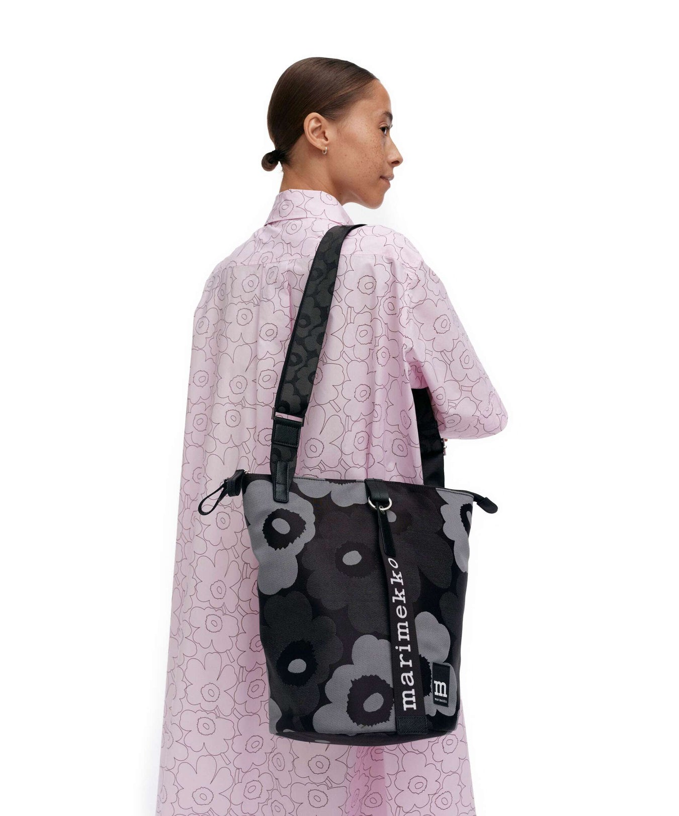 Marimekko Unikko All Day Bucket bag grey/dark grey/black