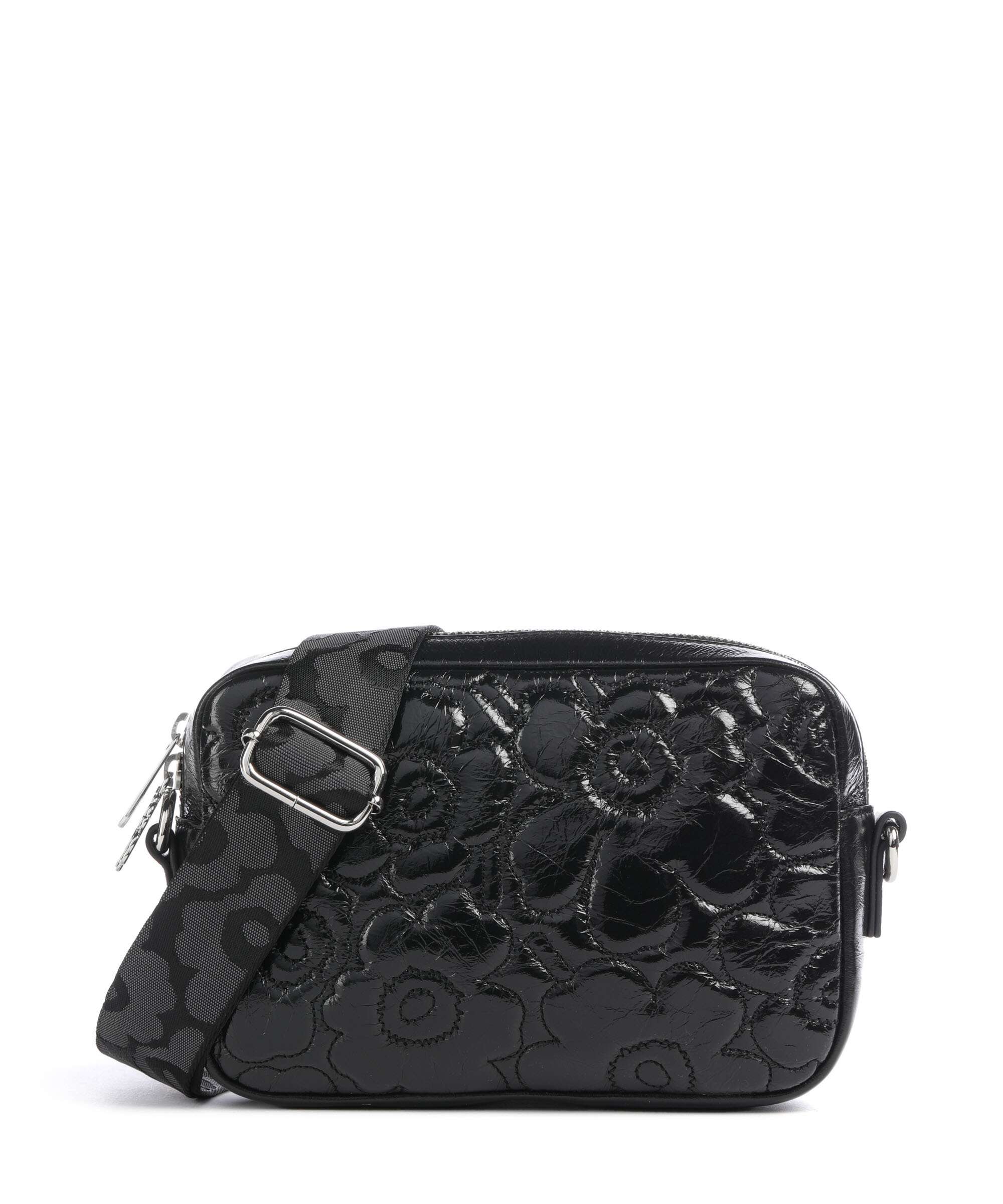Marimekko Gratha Soft Unikko Crossbody bag shiny black