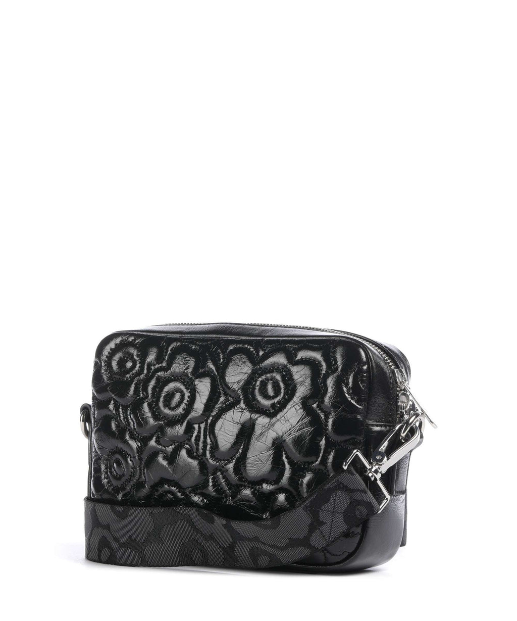 Marimekko Unikko Soft Gratha Crossbody bag shiny black
