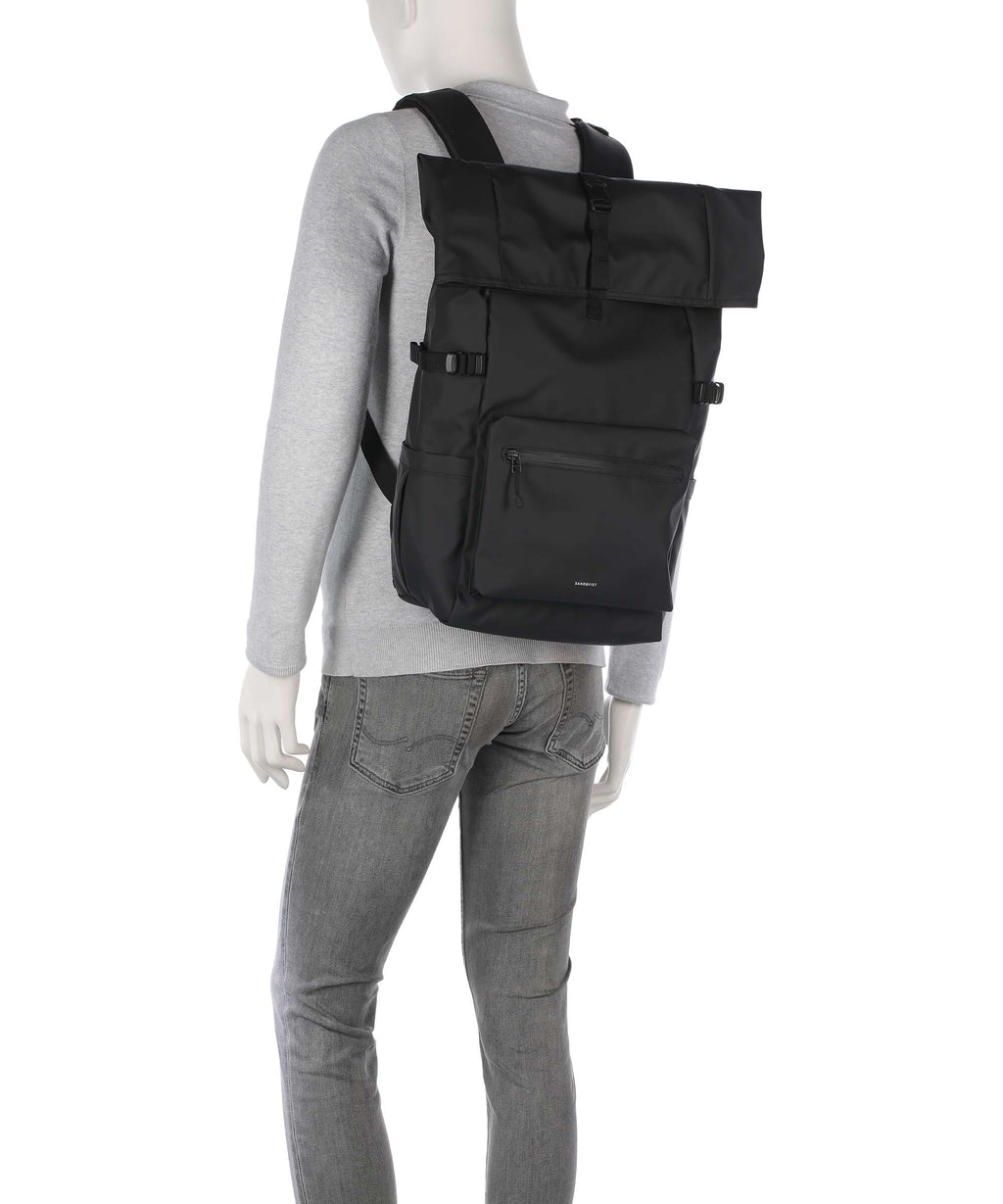 Sandqvist Stream L Rolltop backpack black