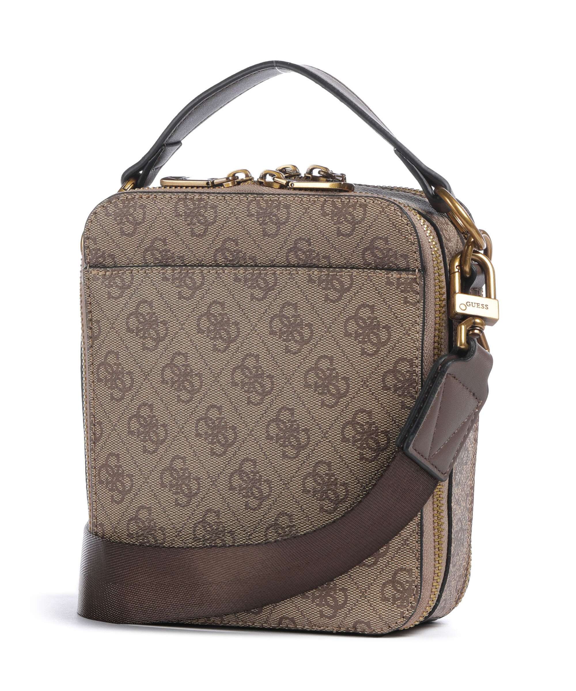Guess Torino 4G Eco Crossbody bag beige/brown