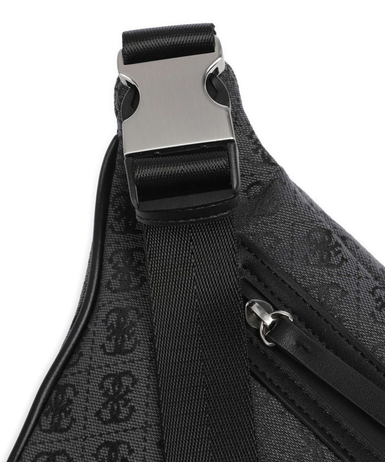 Guess Milano 4G Jacquard Stripe Belt bag coal/black