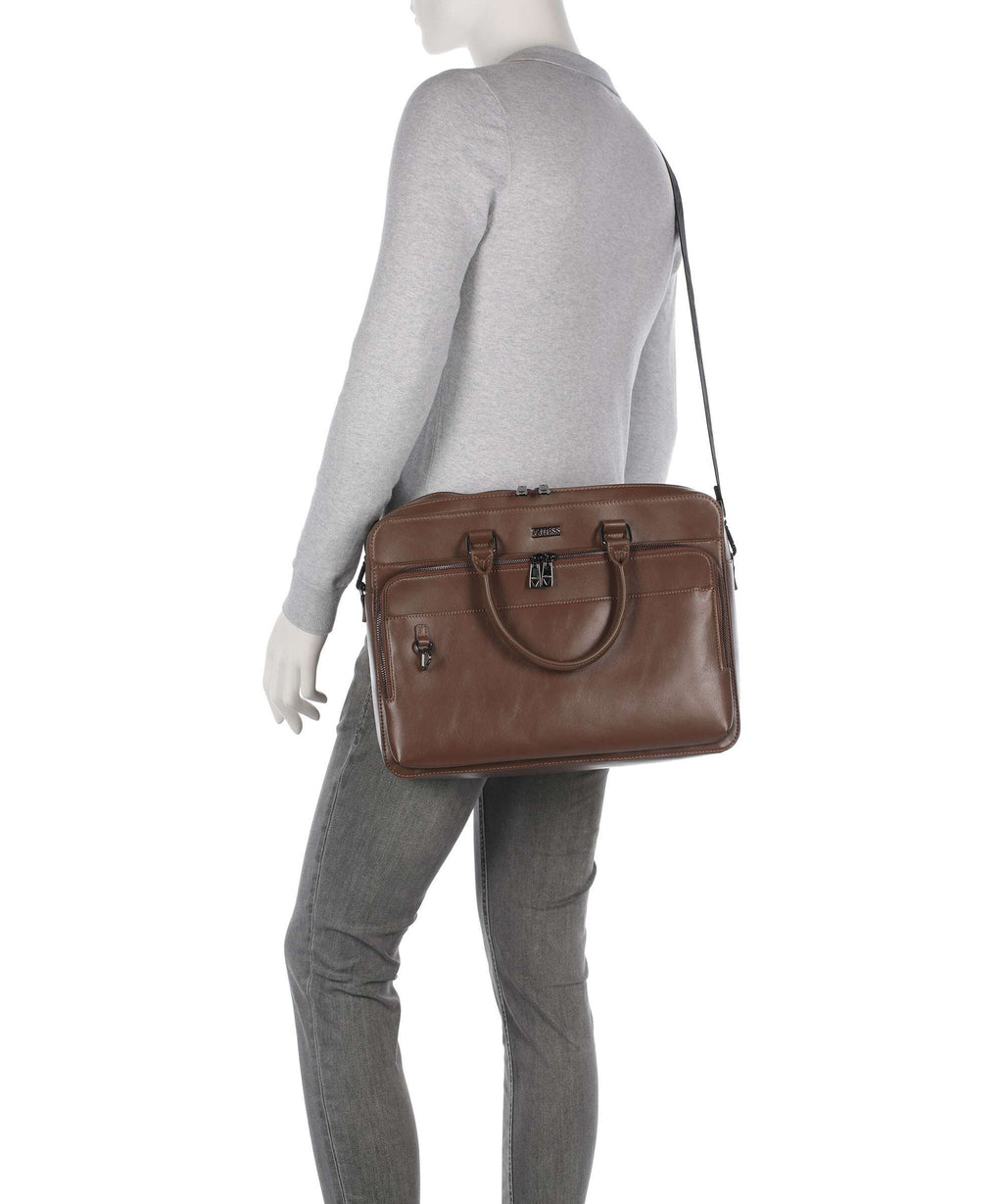 Guess Boston Briefcase dark oak