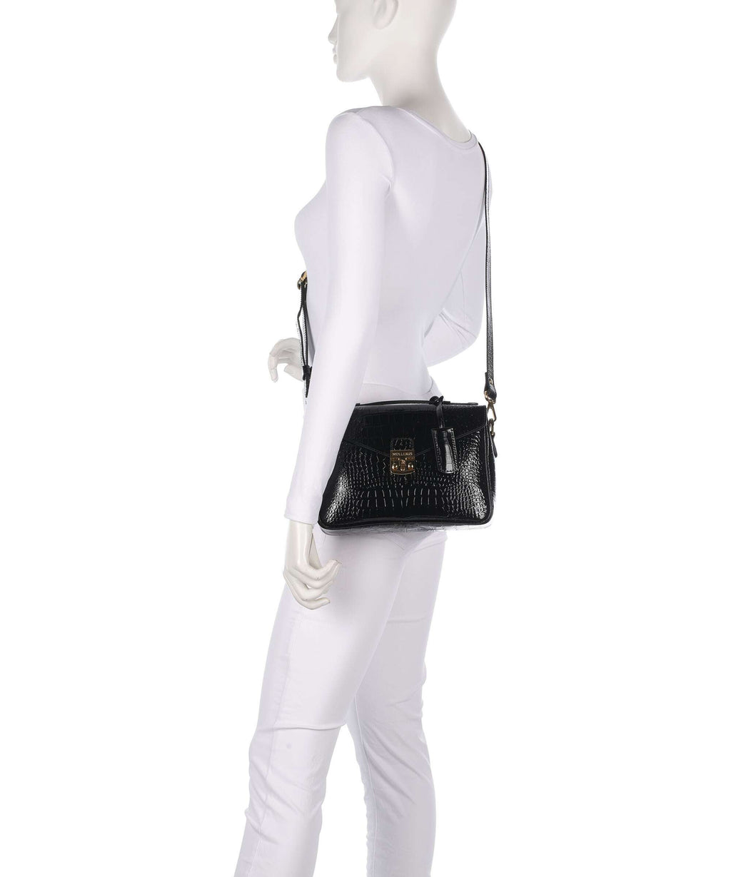 Maison Mollerus Croco Marly Handbag classic schwarz