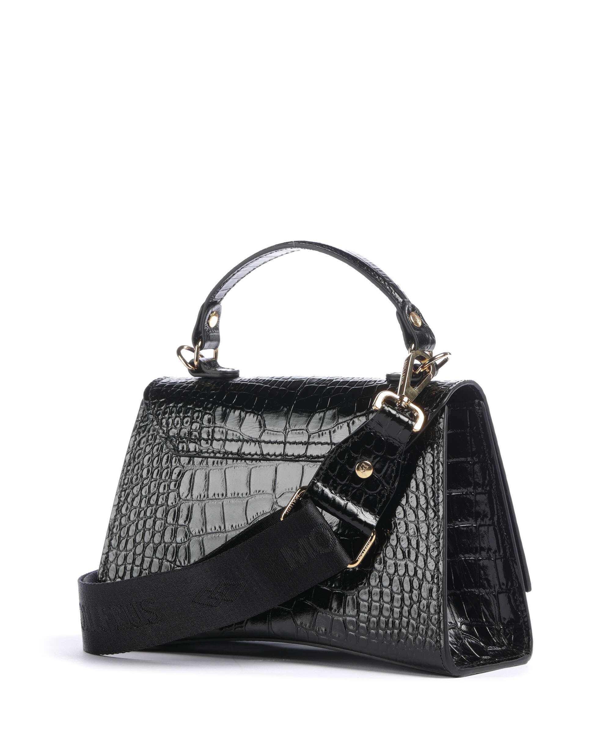 Maison Mollerus Croco Romont Handbag classic schwarz