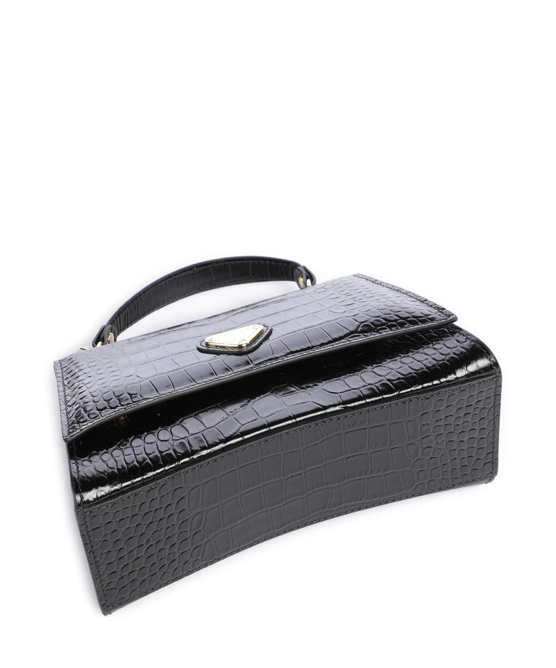 Maison Mollerus Croco Romont Handbag classic schwarz