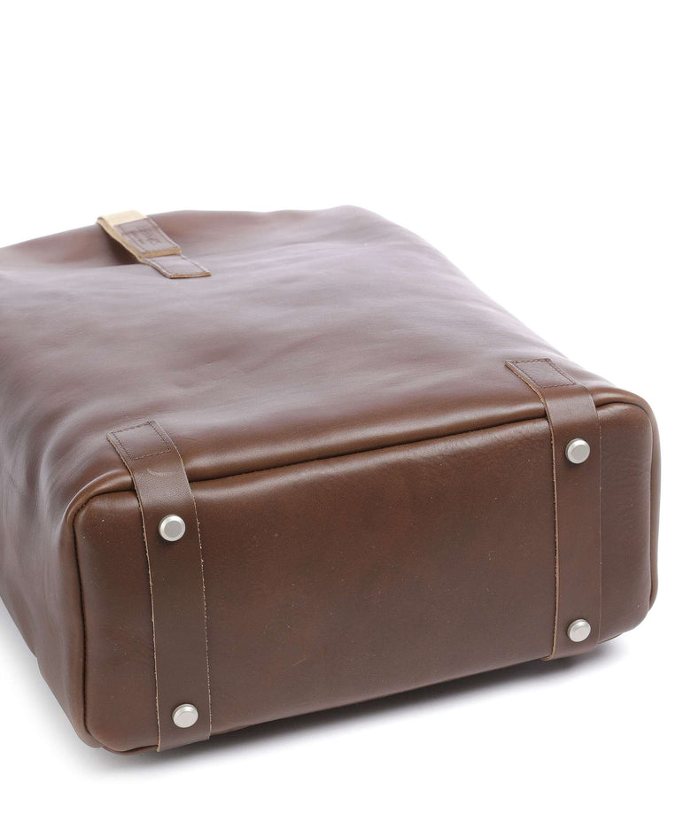 Brooks England Pickwick Leather Large Rolltop backpack dark tan