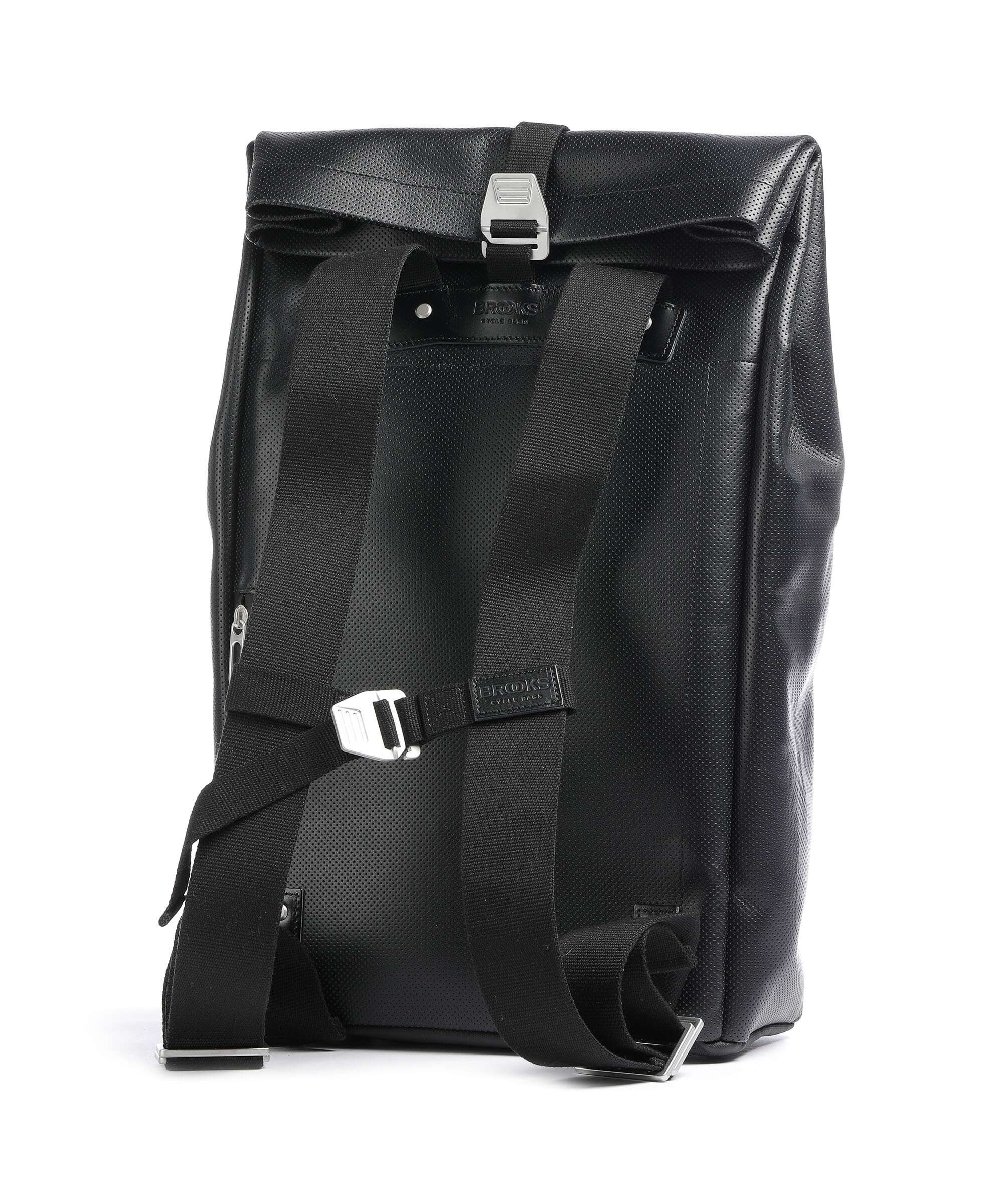Brooks England Pickwick Reflective Leather Large Rolltop backpack black
