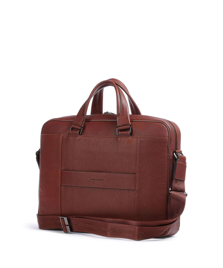 Piquadro Black Square Briefcase cuoio