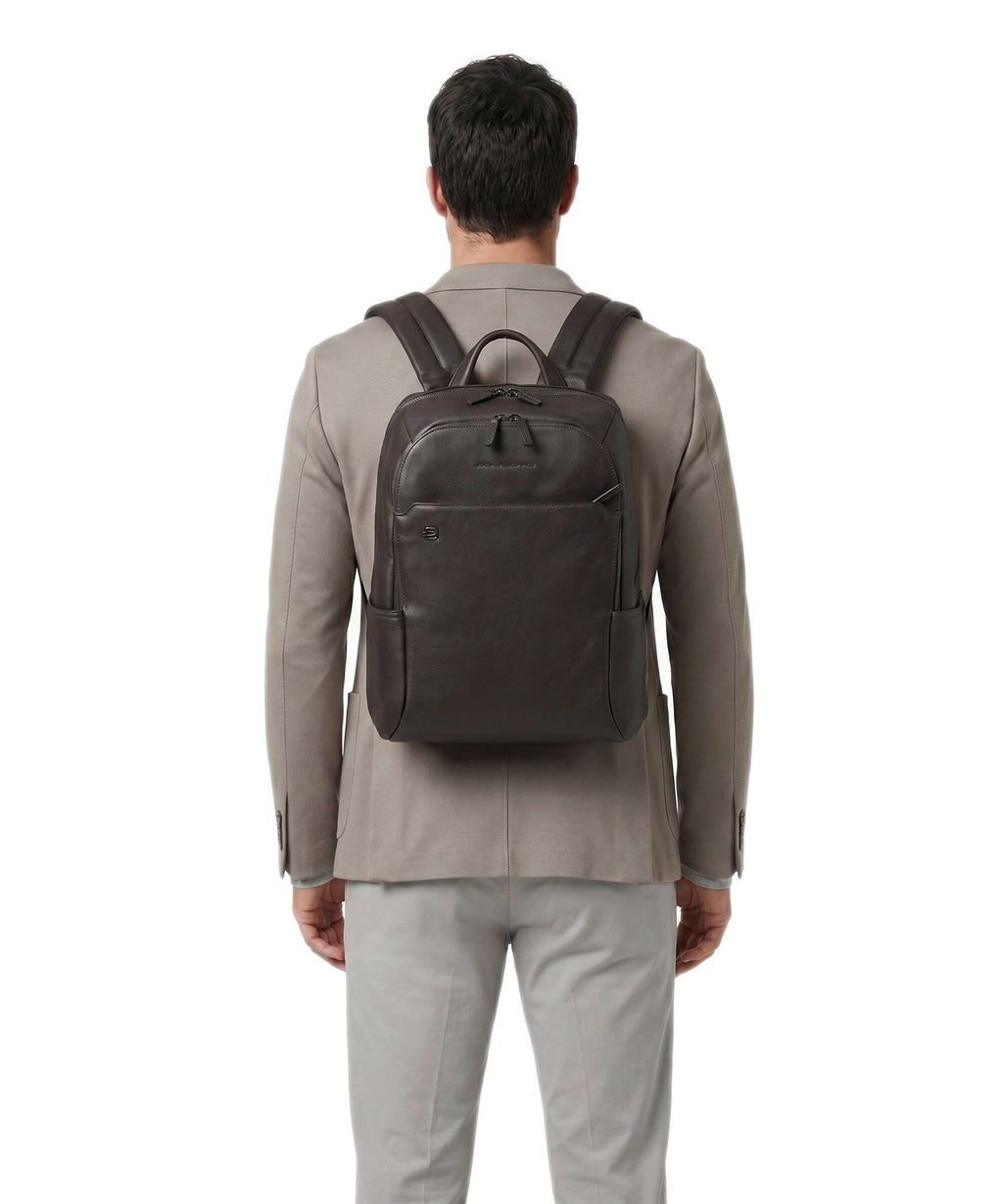 Piquadro Black Square Laptop backpack testa di moro