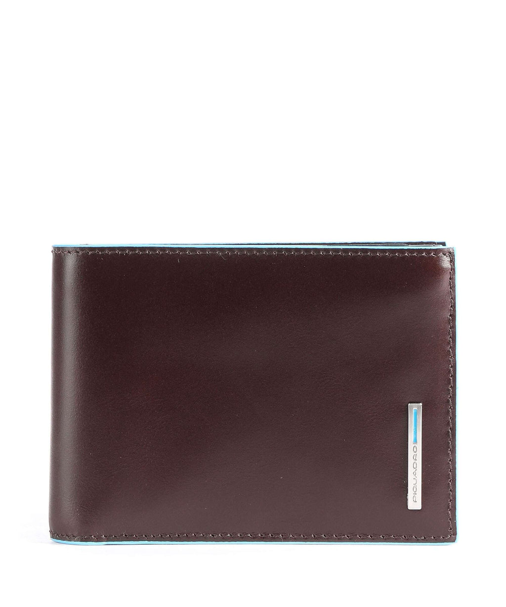 Piquadro Blue Square RFID Wallet mahogany