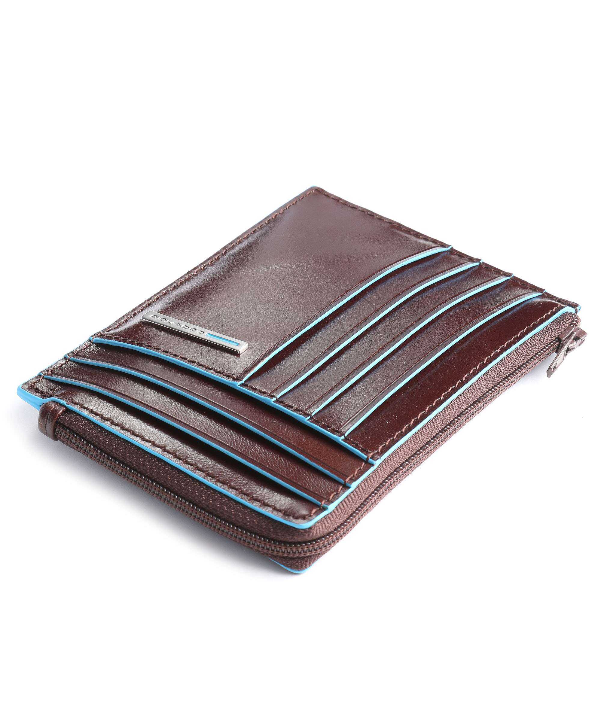 Piquadro Blue Square Credit card holder mahogany