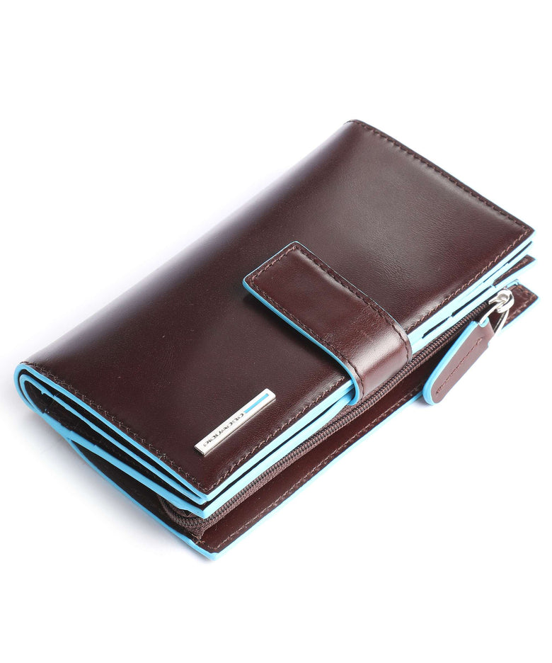 Piquadro Blue Square Credit card holder mahogany