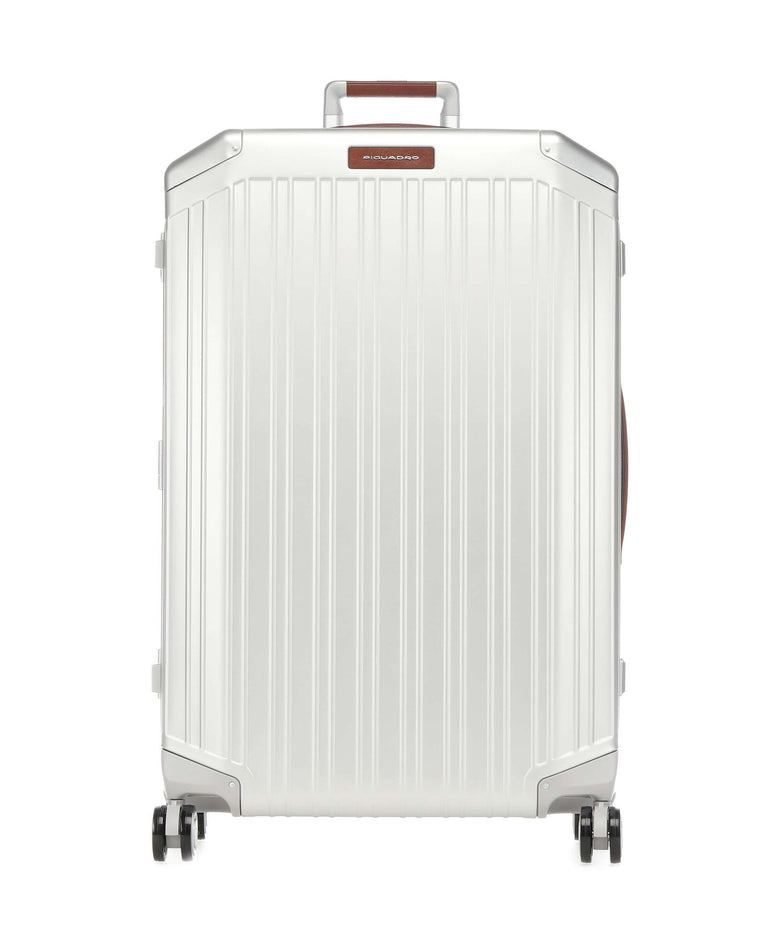 Piquadro Alu Spinner (4 wheels) grey/hide