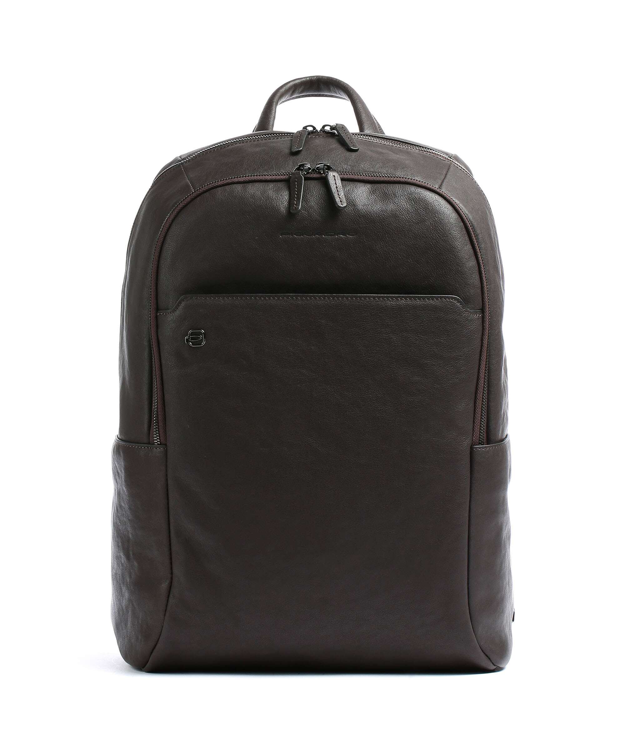 Piquadro Black Square Laptop backpack dark brown