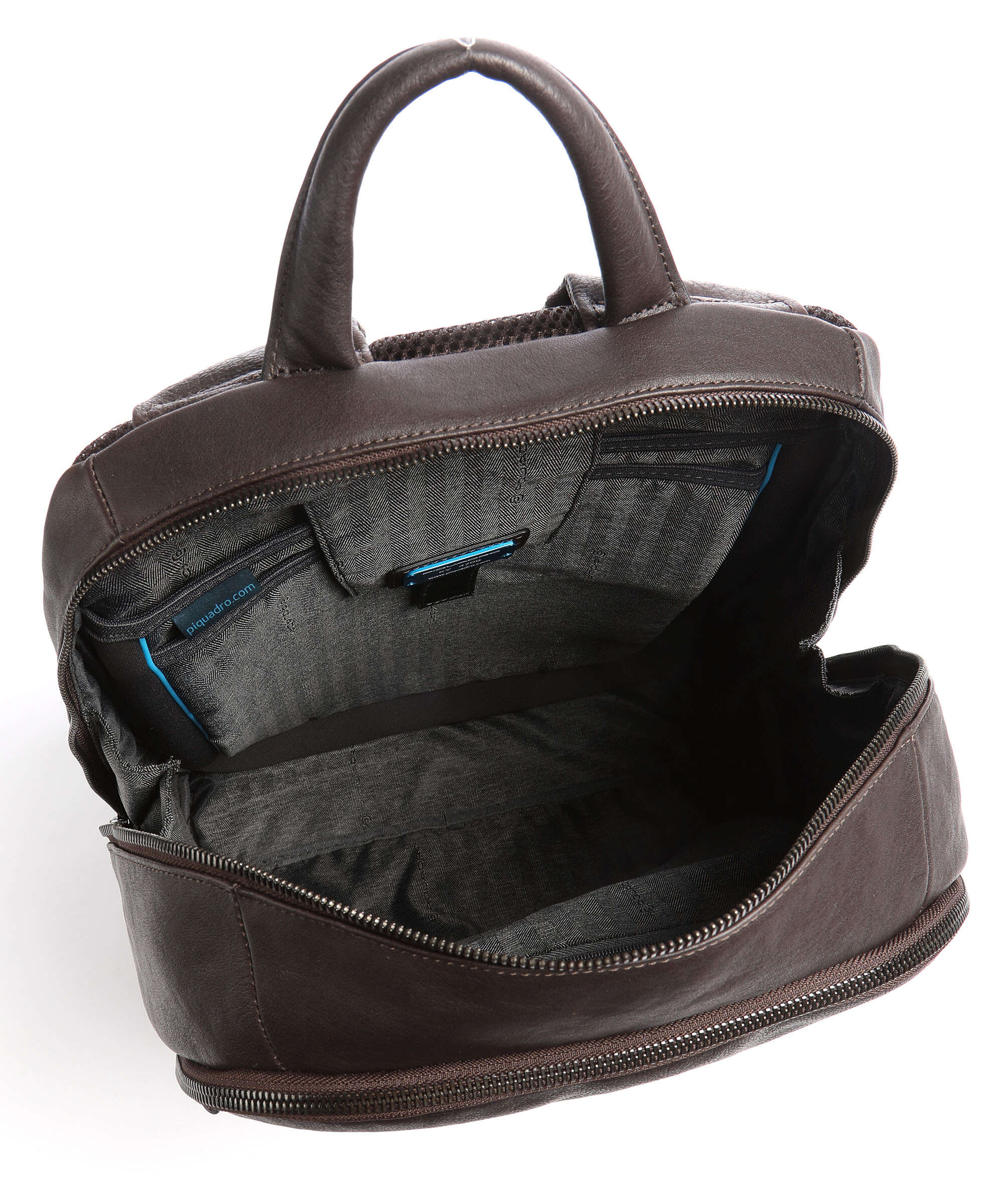 Piquadro Black Square Laptop backpack dark brown