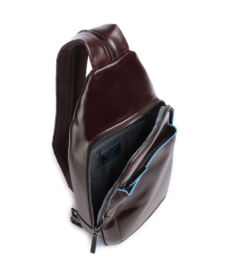 Piquadro Blue Square Sling bag mahogany