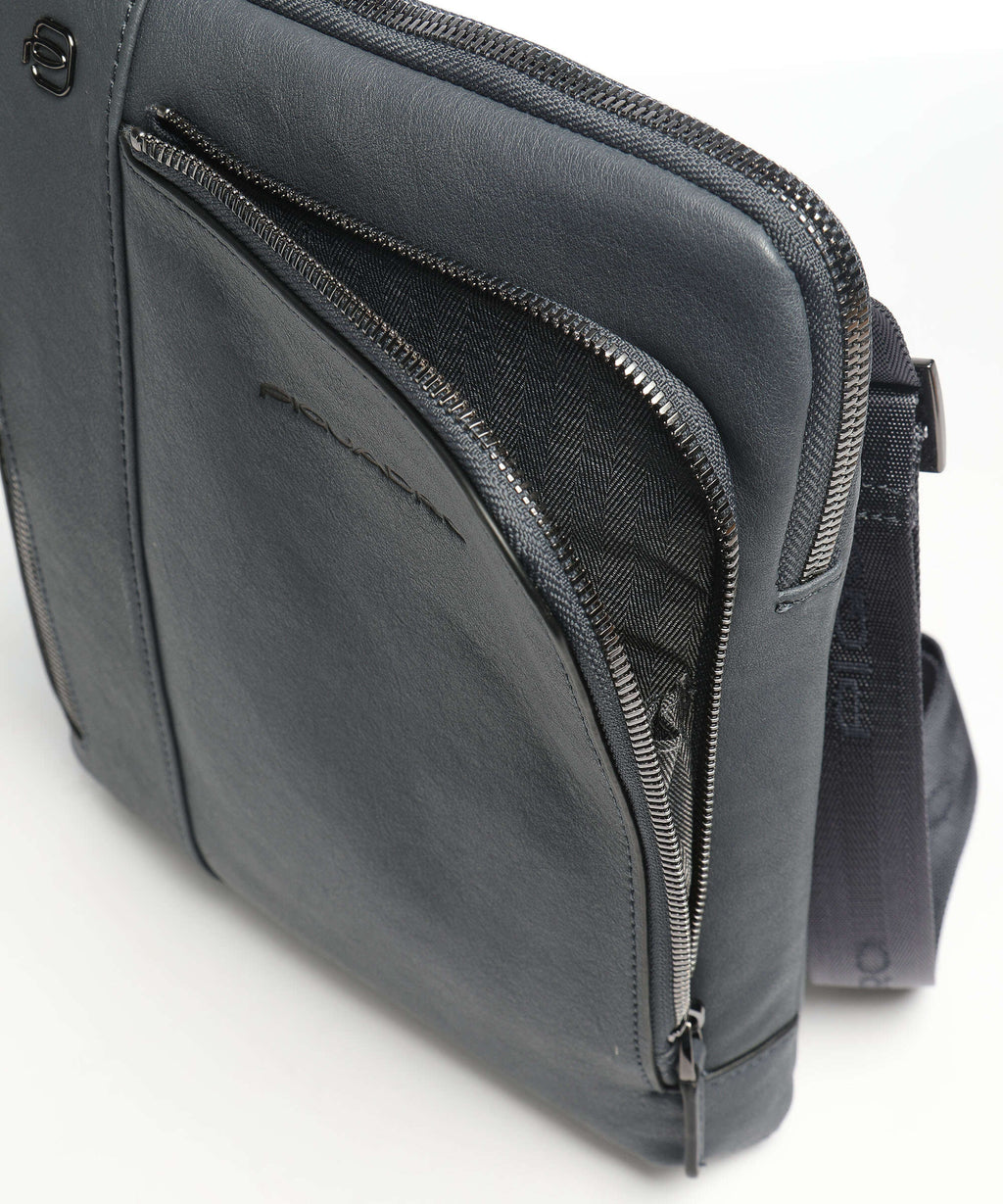 Piquadro Black Square Crossbody bag blue ocean