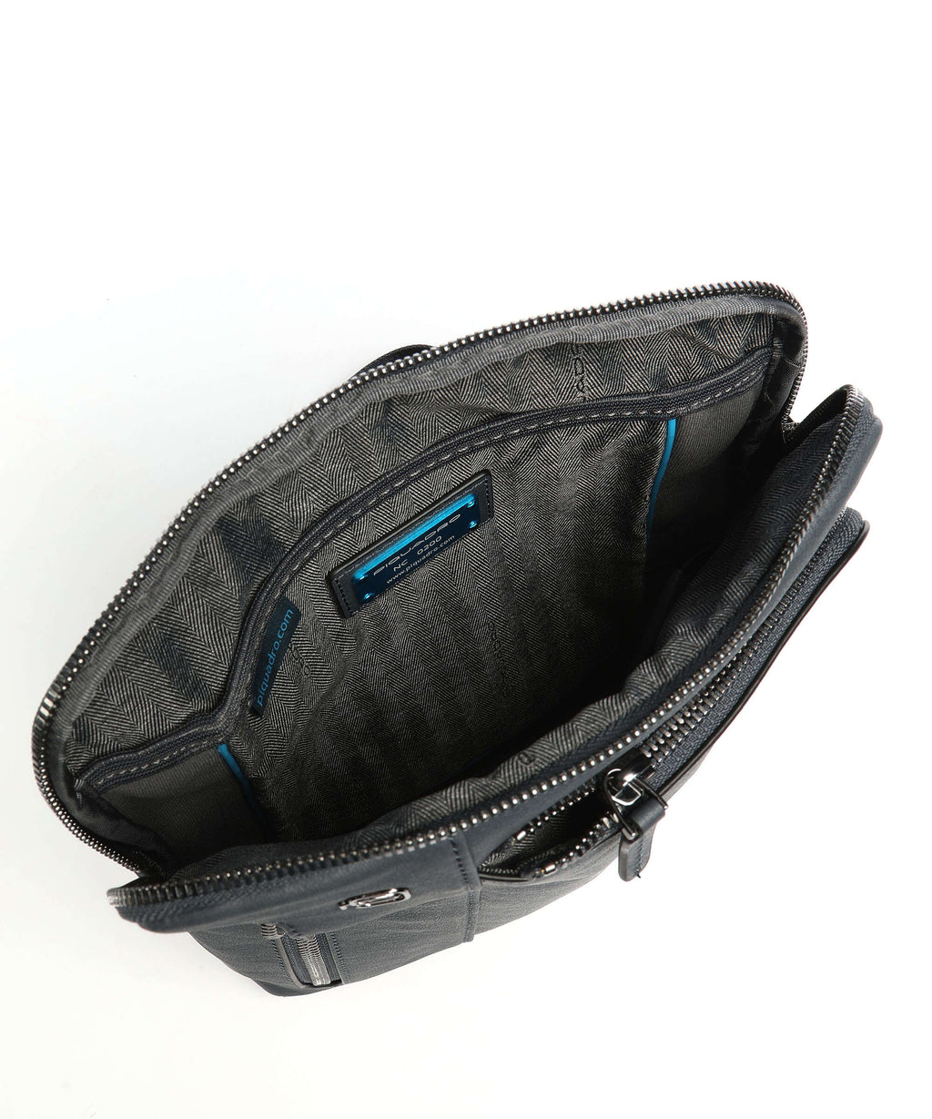 Piquadro Black Square Crossbody bag blue ocean