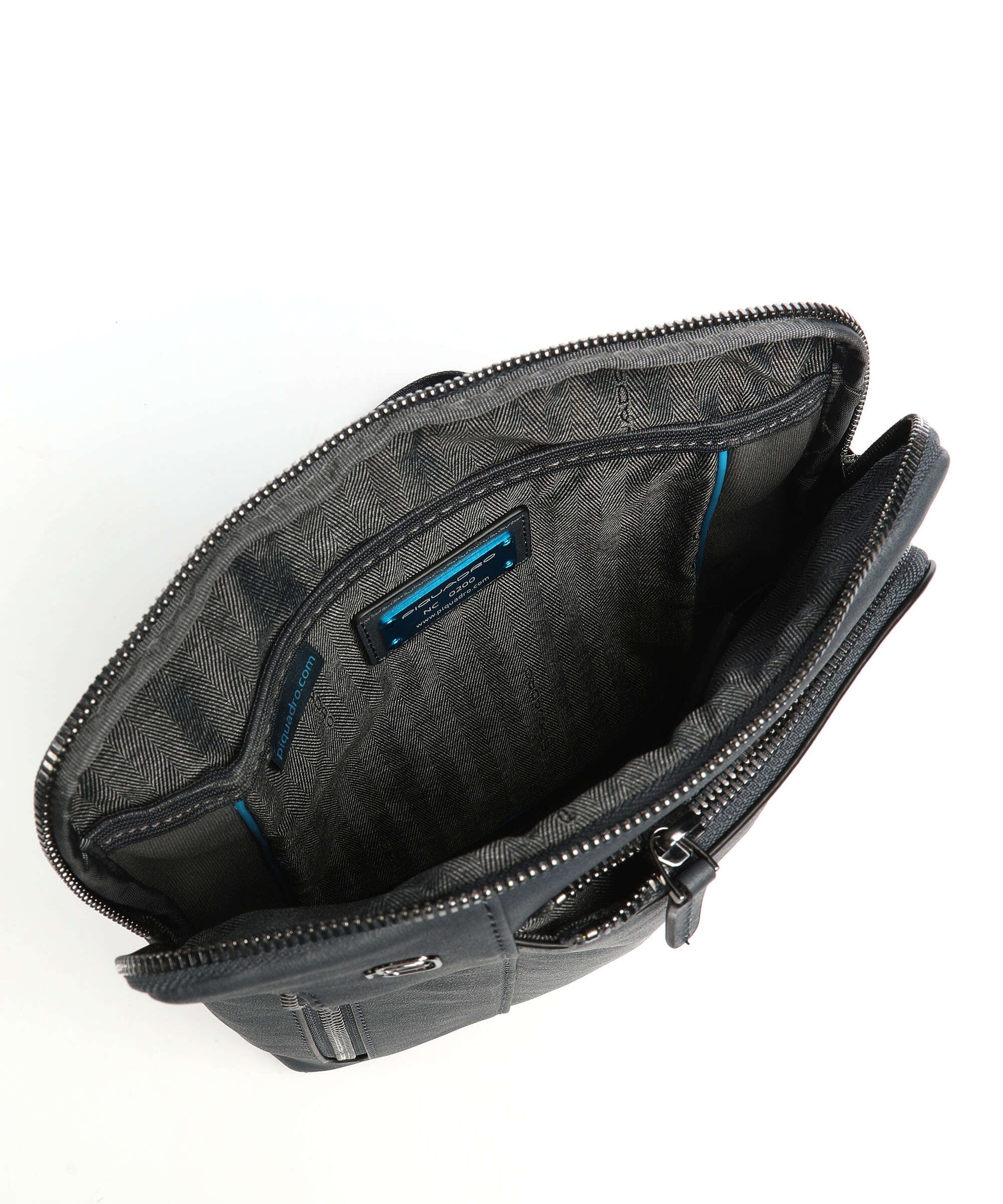 Piquadro Black Square Crossbody bag blue ocean