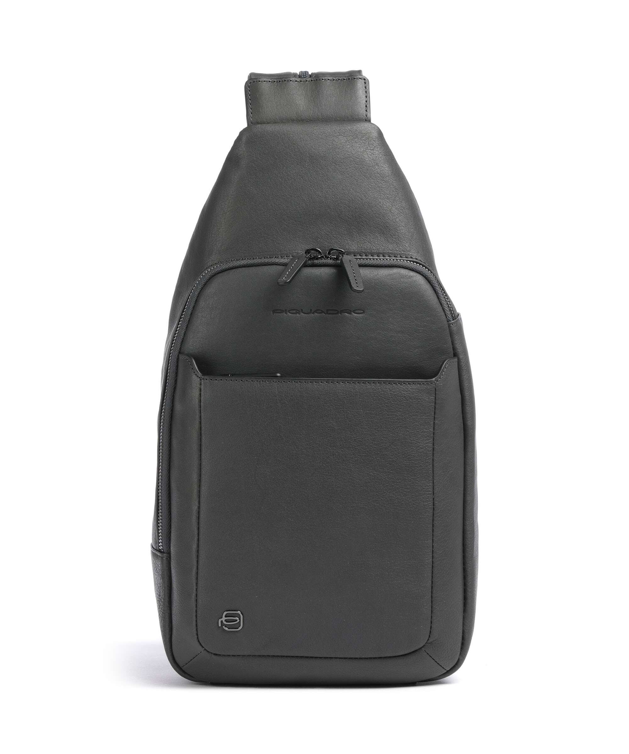 Piquadro Black Square Sling bag blue ocean