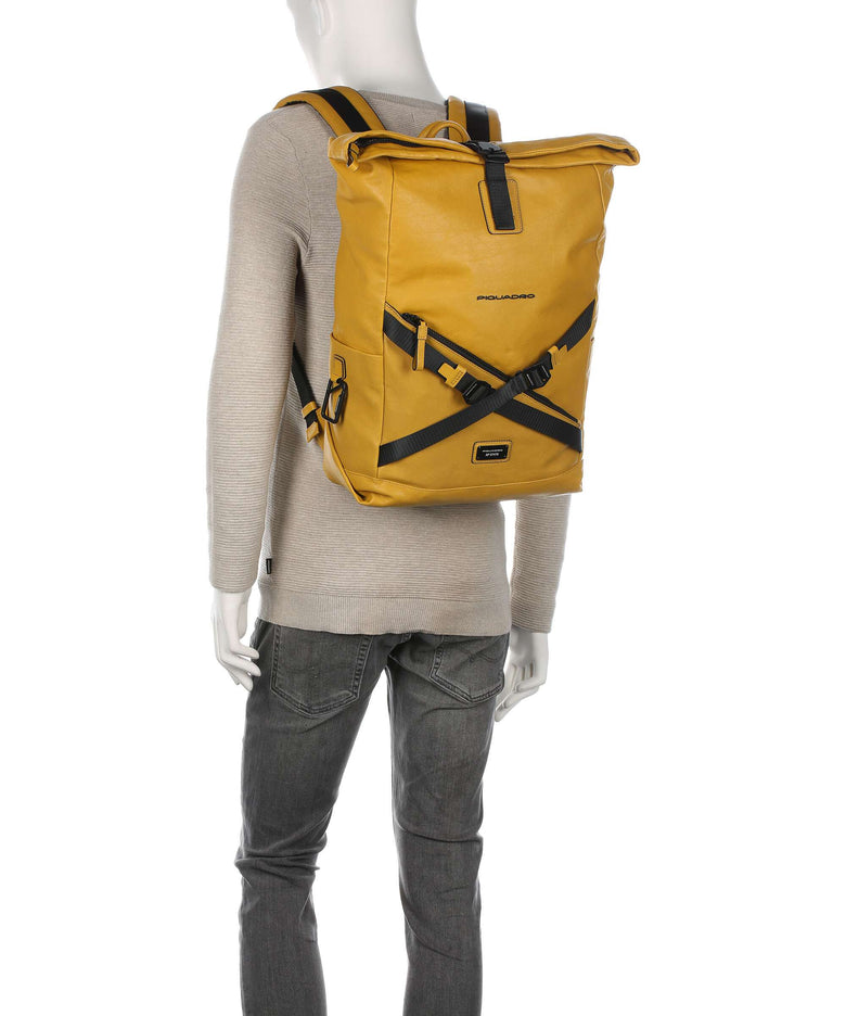 Piquadro Harper Rolltop backpack yellow
