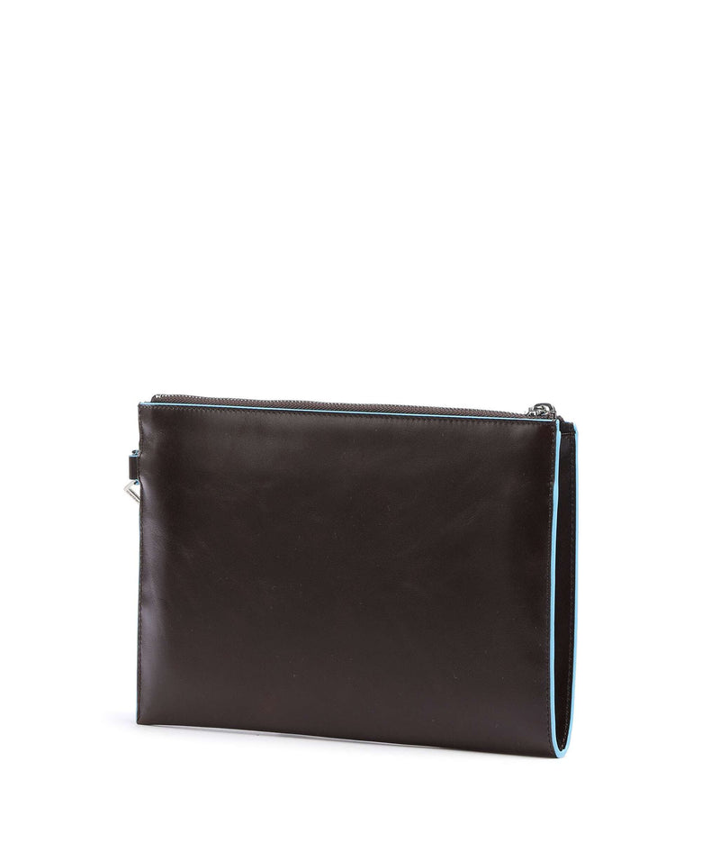 Piquadro Blue Square Wristlet mahogany