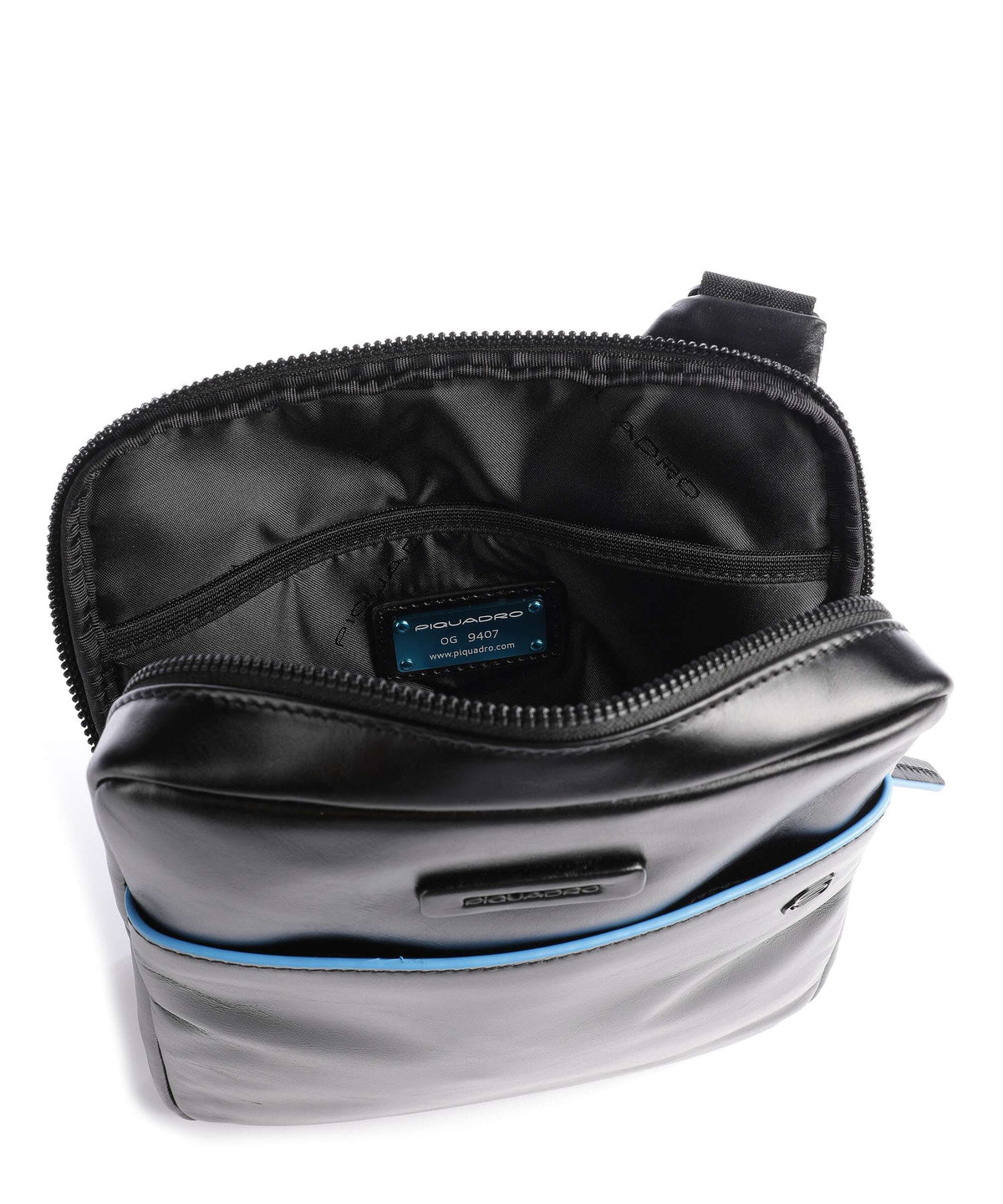 Piquadro Blue Square Revamp Crossbody bag black