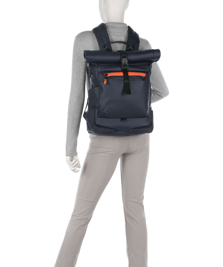 Piquadro Corner 2.0 Rolltop backpack blue