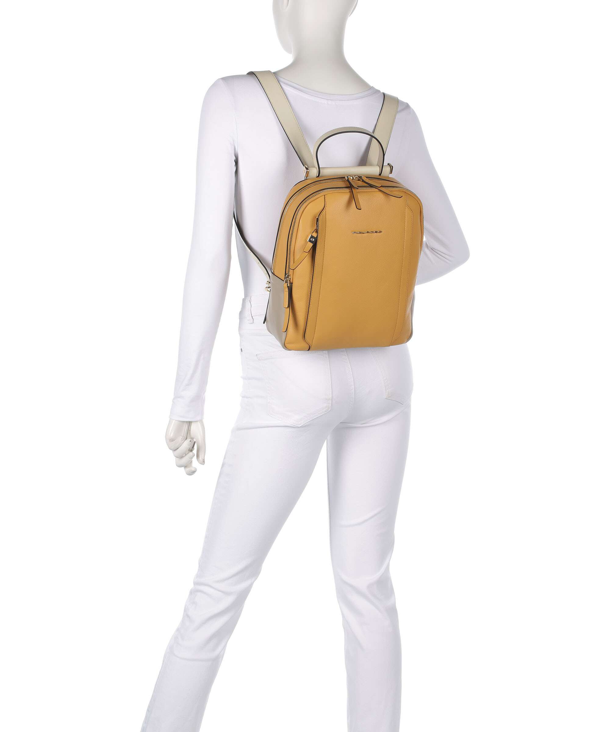 Piquadro Circle RFID Backpack yellow/beige
