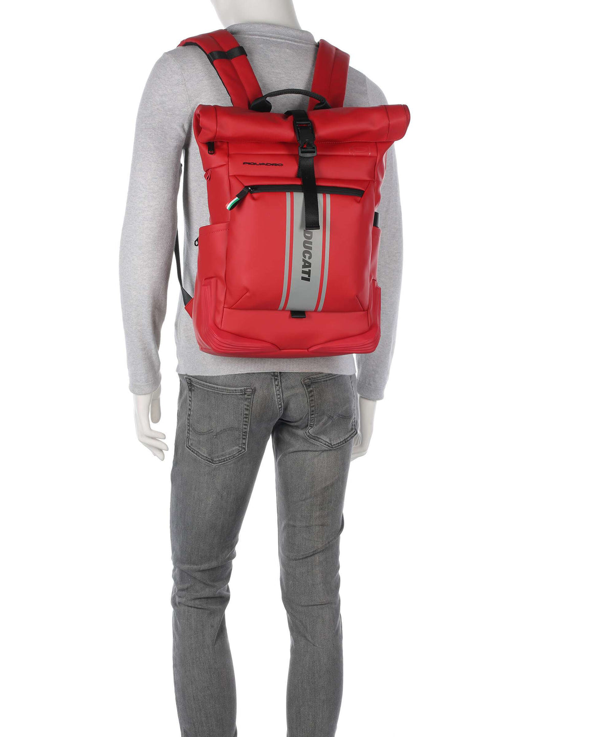 Piquadro Corner Special Ducati Rolltop backpack red