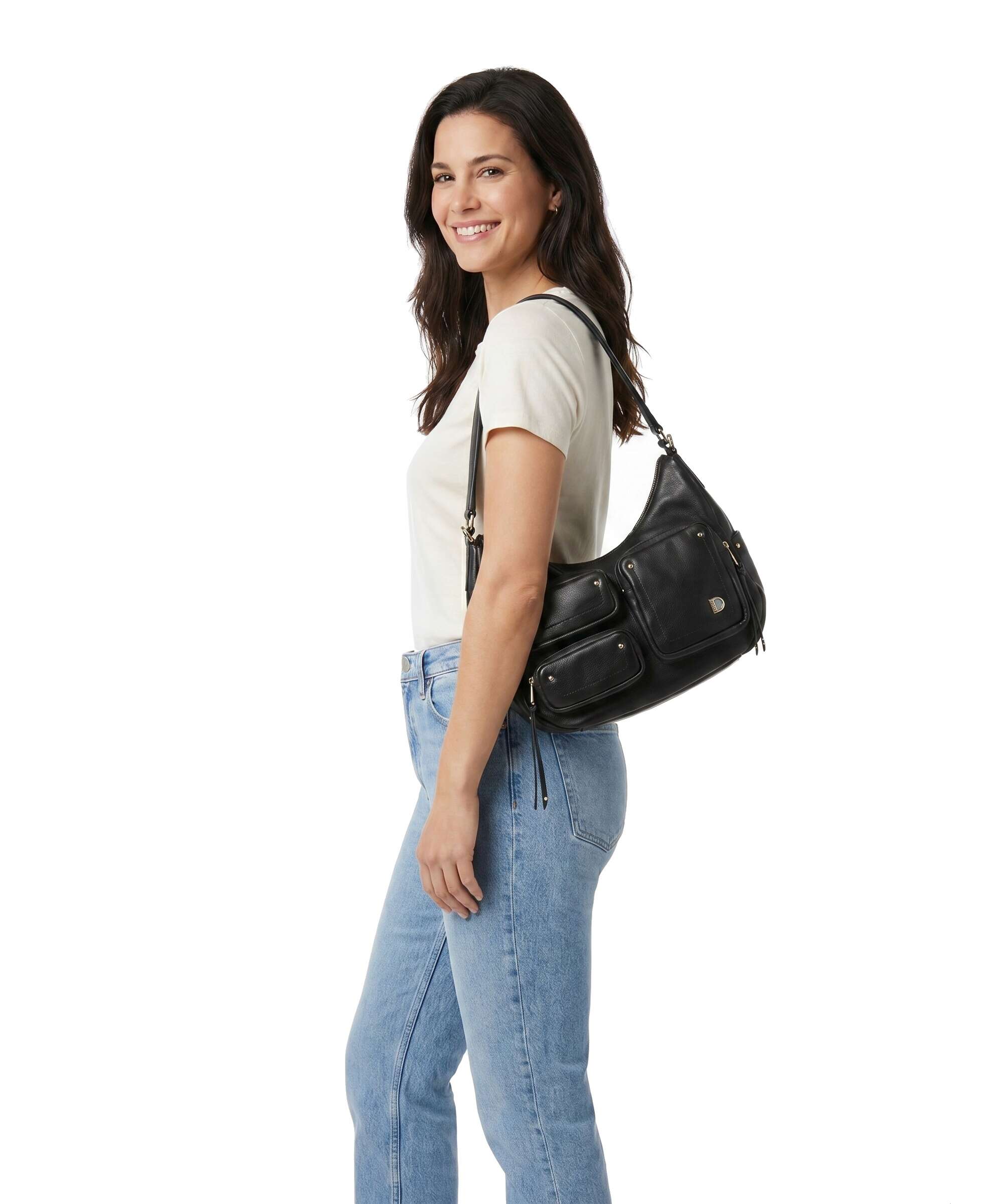 DuDu Bags Pocket City Hobo bag nero
