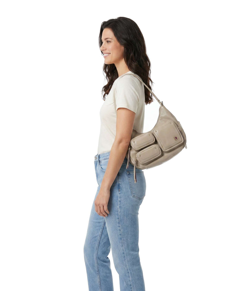 DuDu Bags Pocket City Hobo bag sand grey