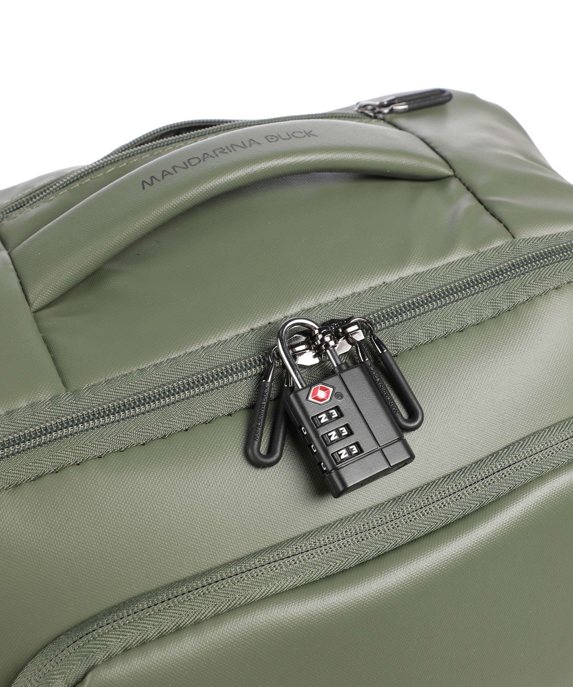 Mandarina Duck Eco Coated Backpack with wheels pine green