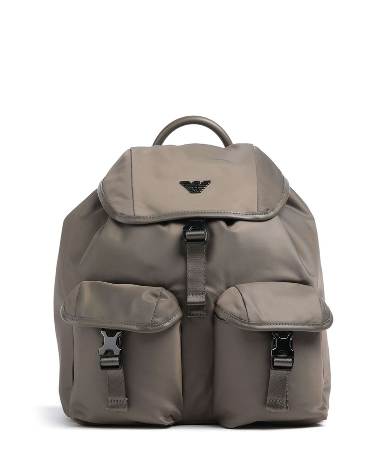 Emporio Armani Recycled Nylon Backpack major brown