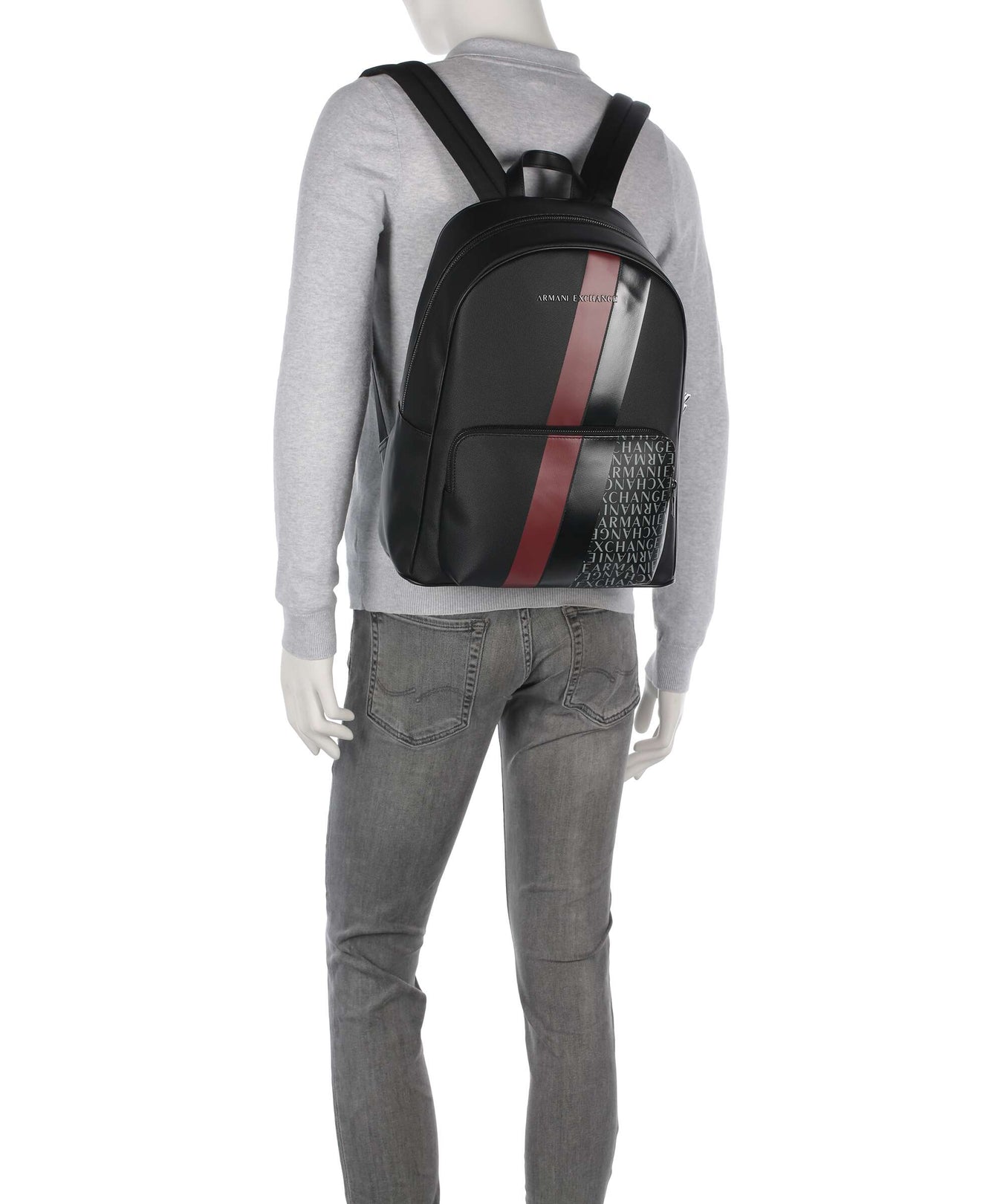 Armani Exchange Dylan Backpack black/pomegranate/black shiny