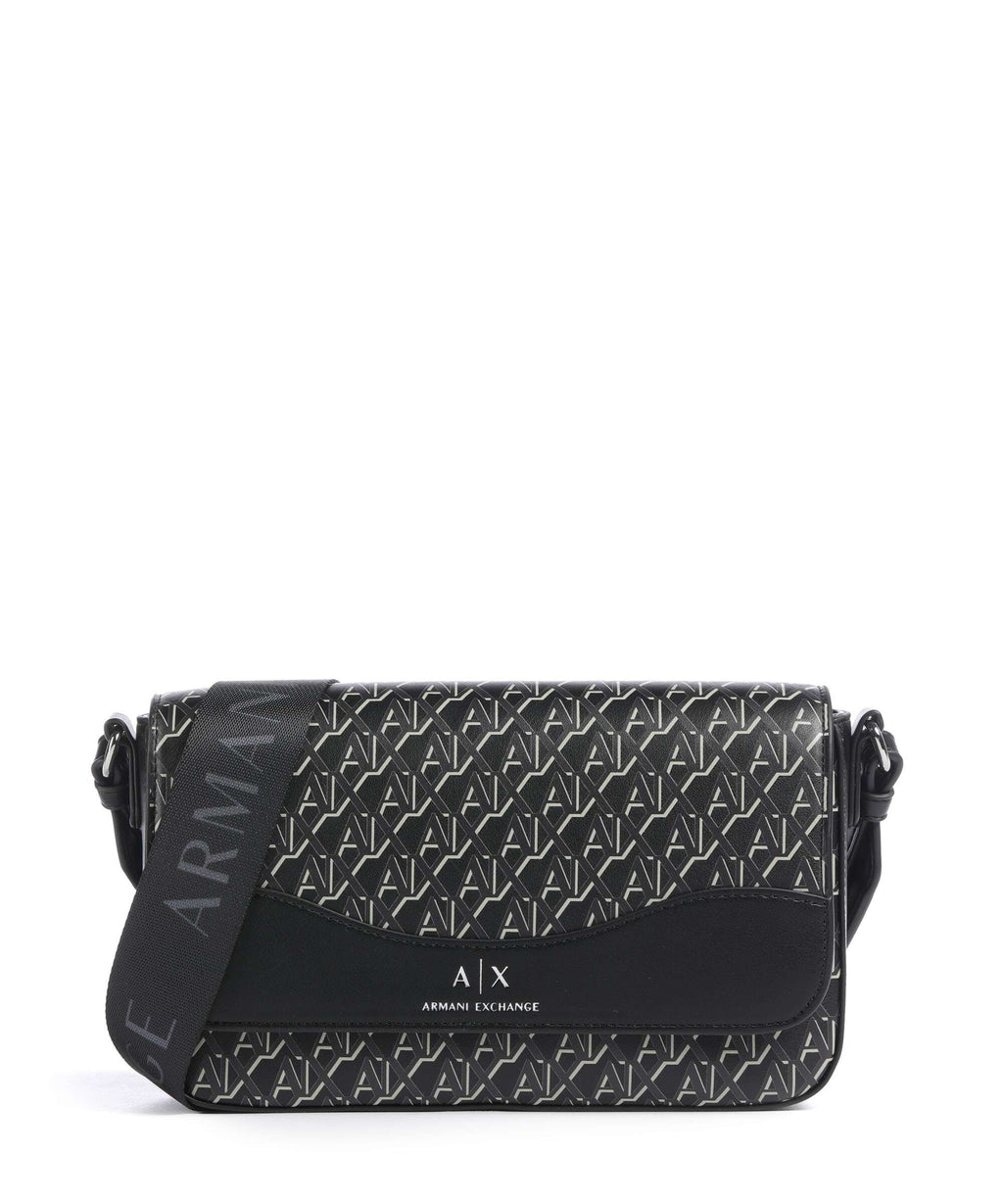 Armani Exchange Wave Monogram Crossbody bag black
