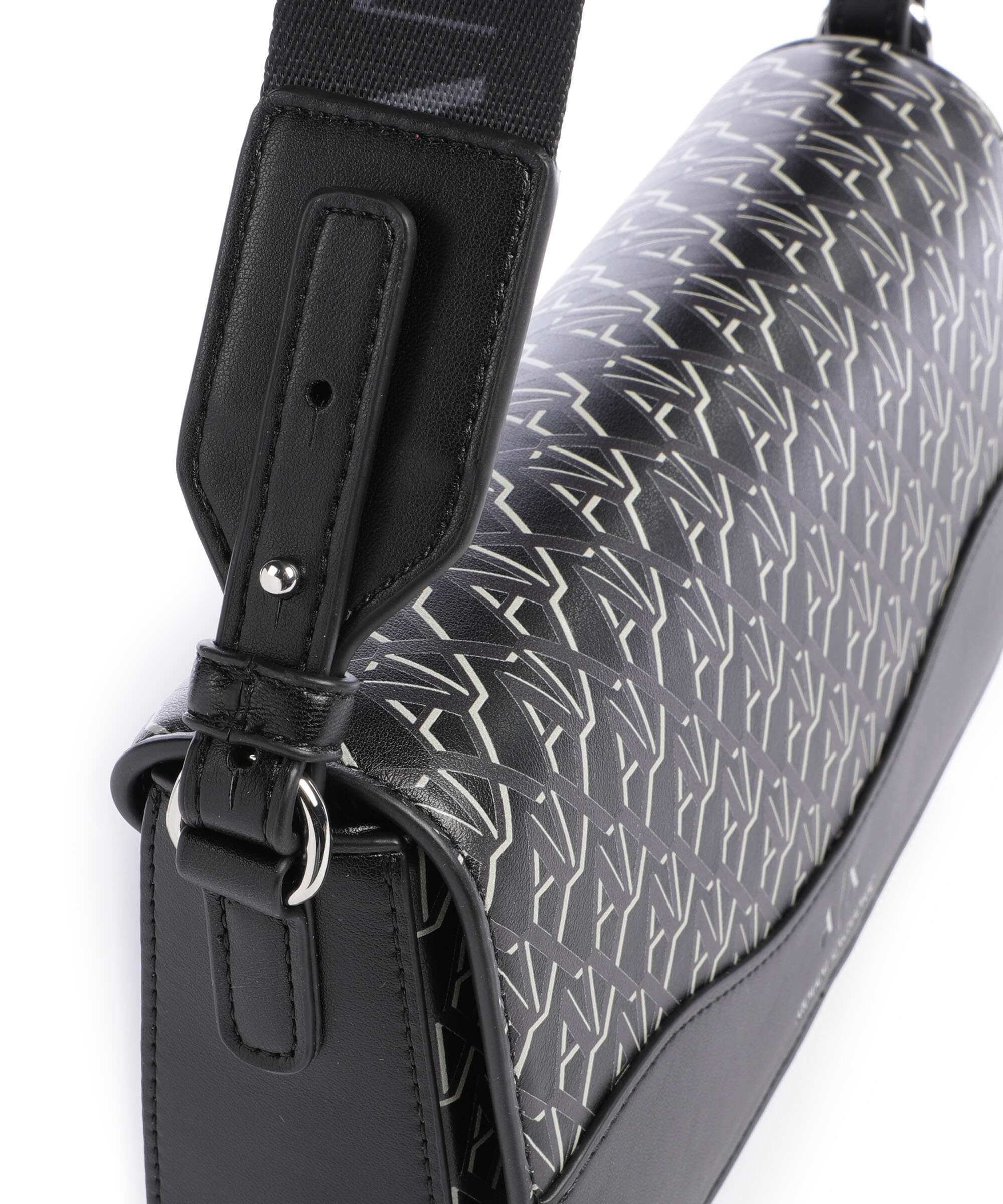 Armani Exchange Wave Monogram Crossbody bag black