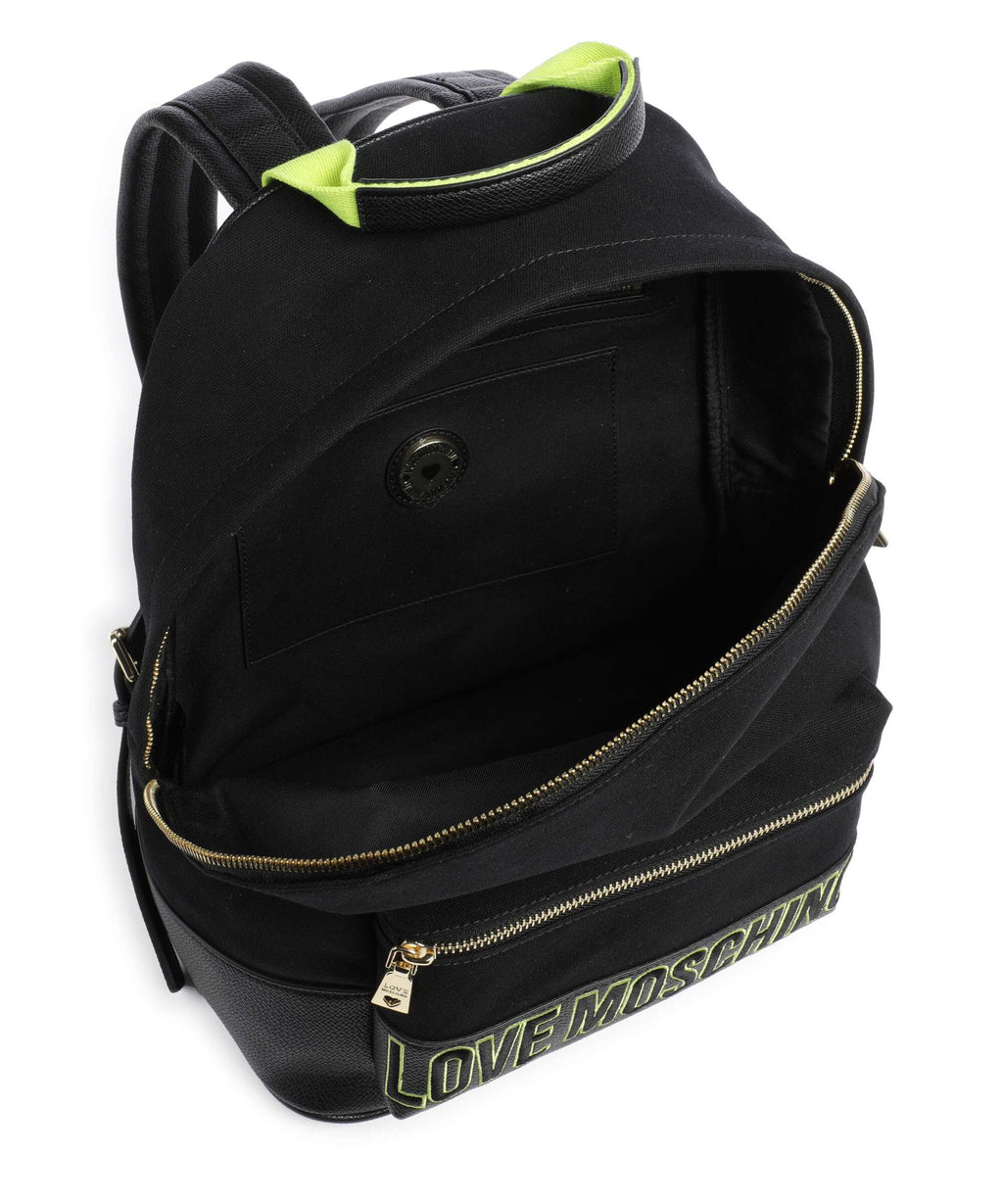 Love Moschino Free-Time Backpack nero/lime