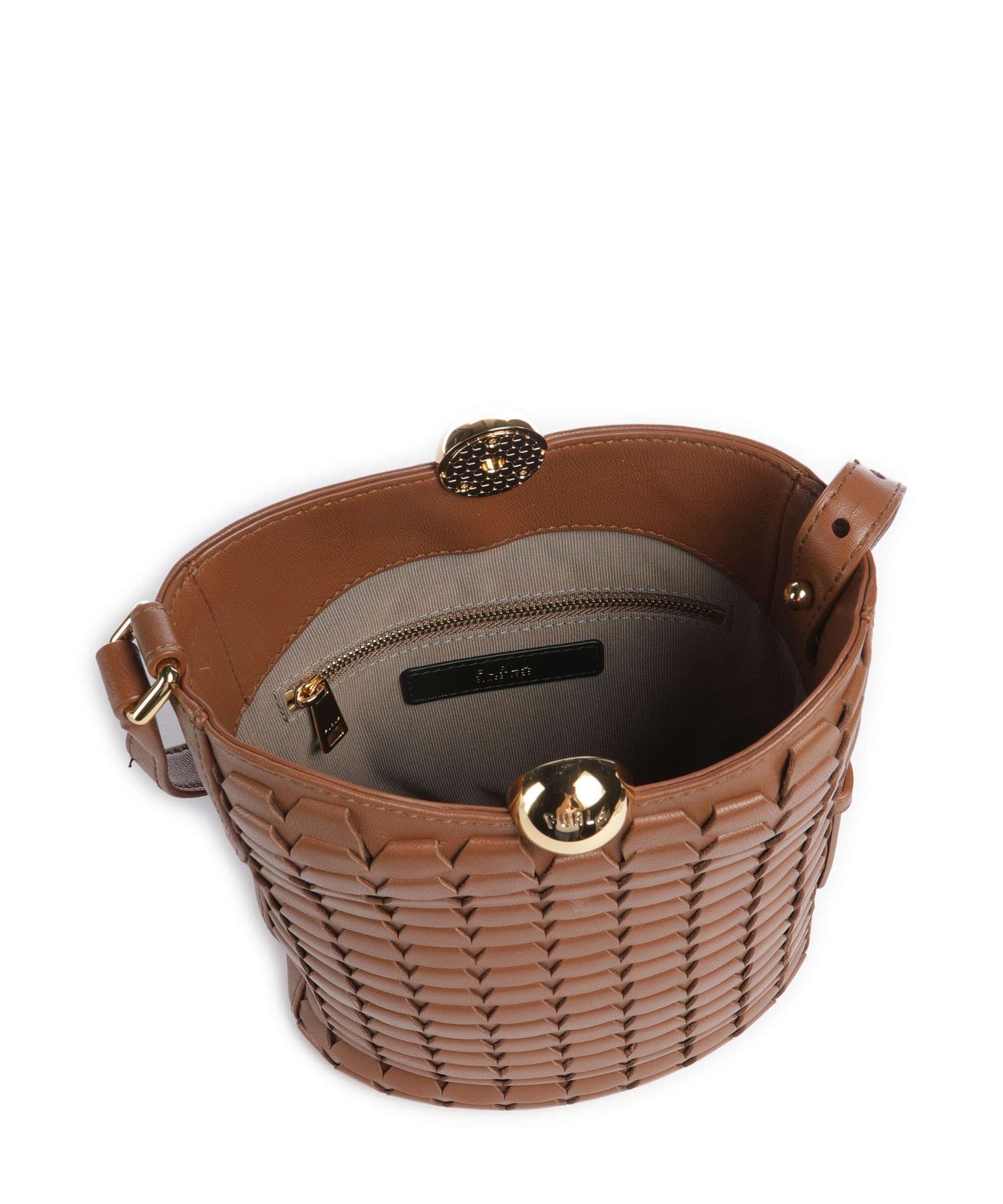 Furla Sfera Soft Mini Bucket bag cognac